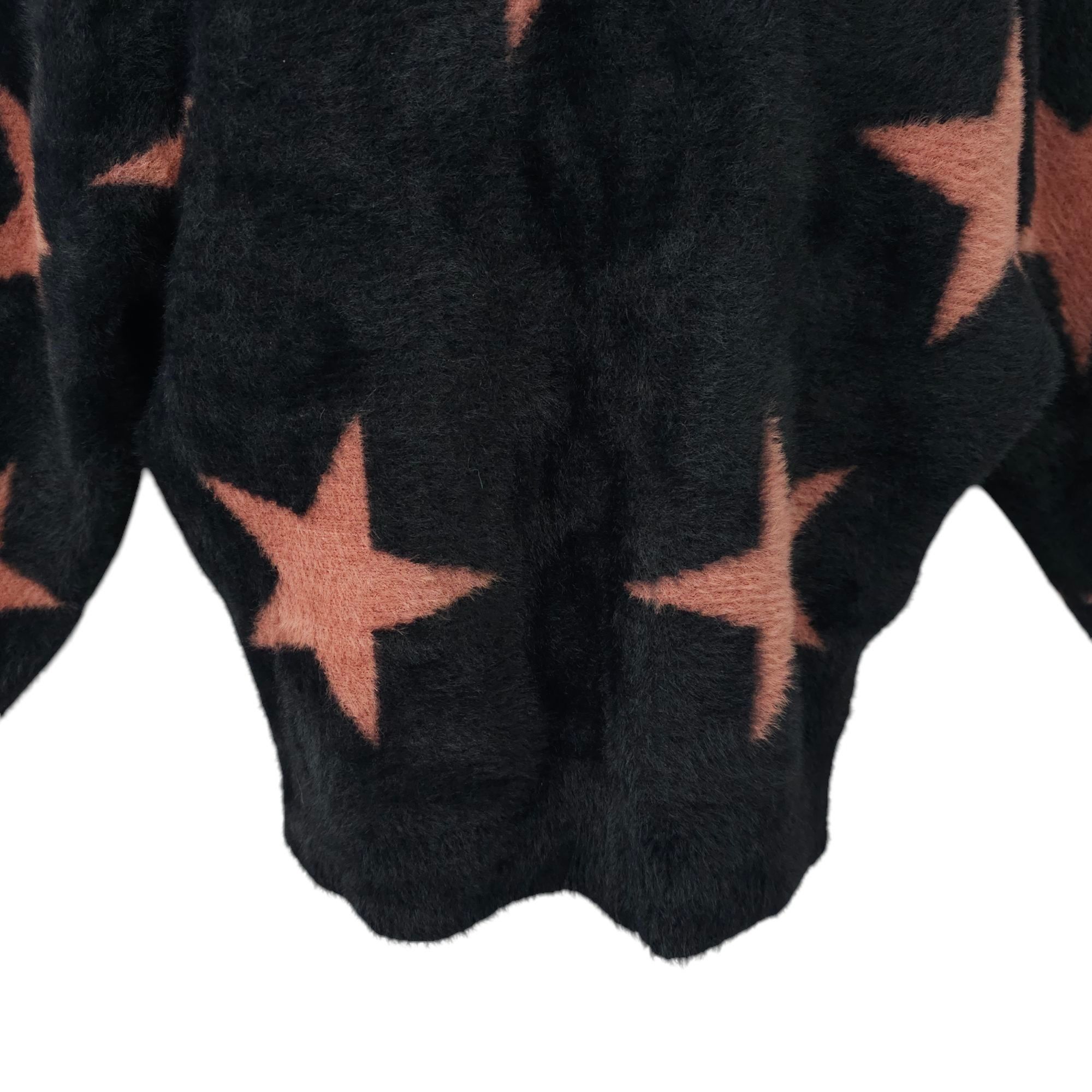Other Philosophy Fuzzy Star Sweater Womens L Black Mauve Size L / US 10 / IT 46 - 8 Thumbnail