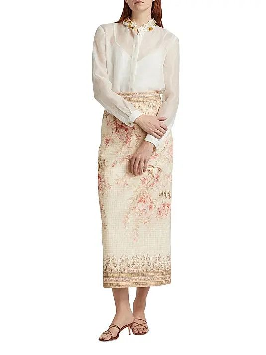 Zimmermann oc11z0226 Illuminate Embellished Shirt In Ivory Size M / US 6-8 / IT 42-44 - 2 Thumbnail
