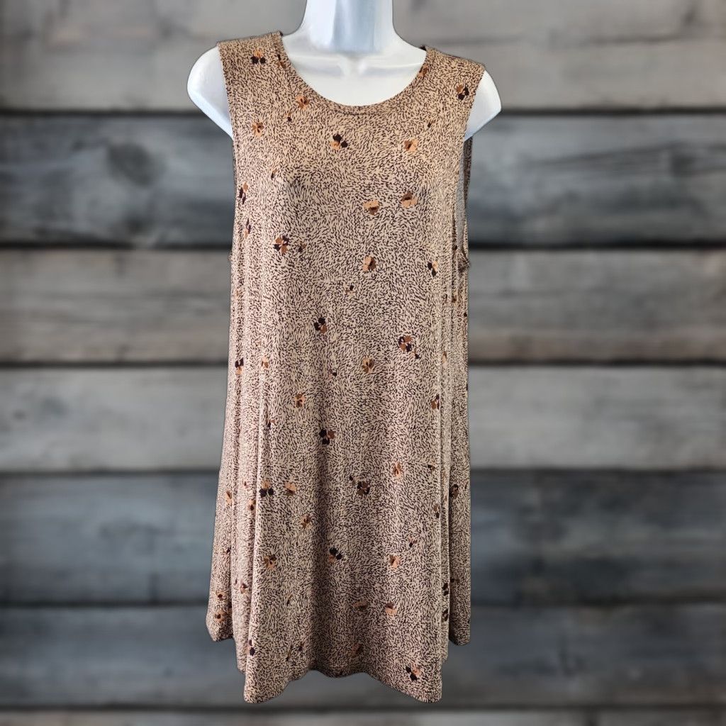 Vintage LOGO Layers Womens Printed Tank Top Sz Medium Beige Brown Rayon Blend Size M / US 6-8 / IT 42-44 - 1 Thumbnail