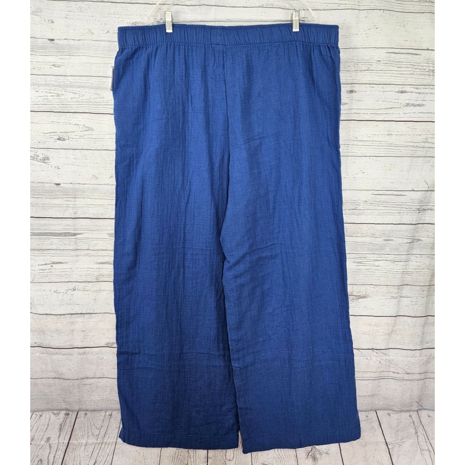 Old Navy Old Navy Womens Wide Leg Gauze Pants Pull On Sz 2XL Tall Blue Cotton Shirt? Size 40" / US 18 - 3 Thumbnail
