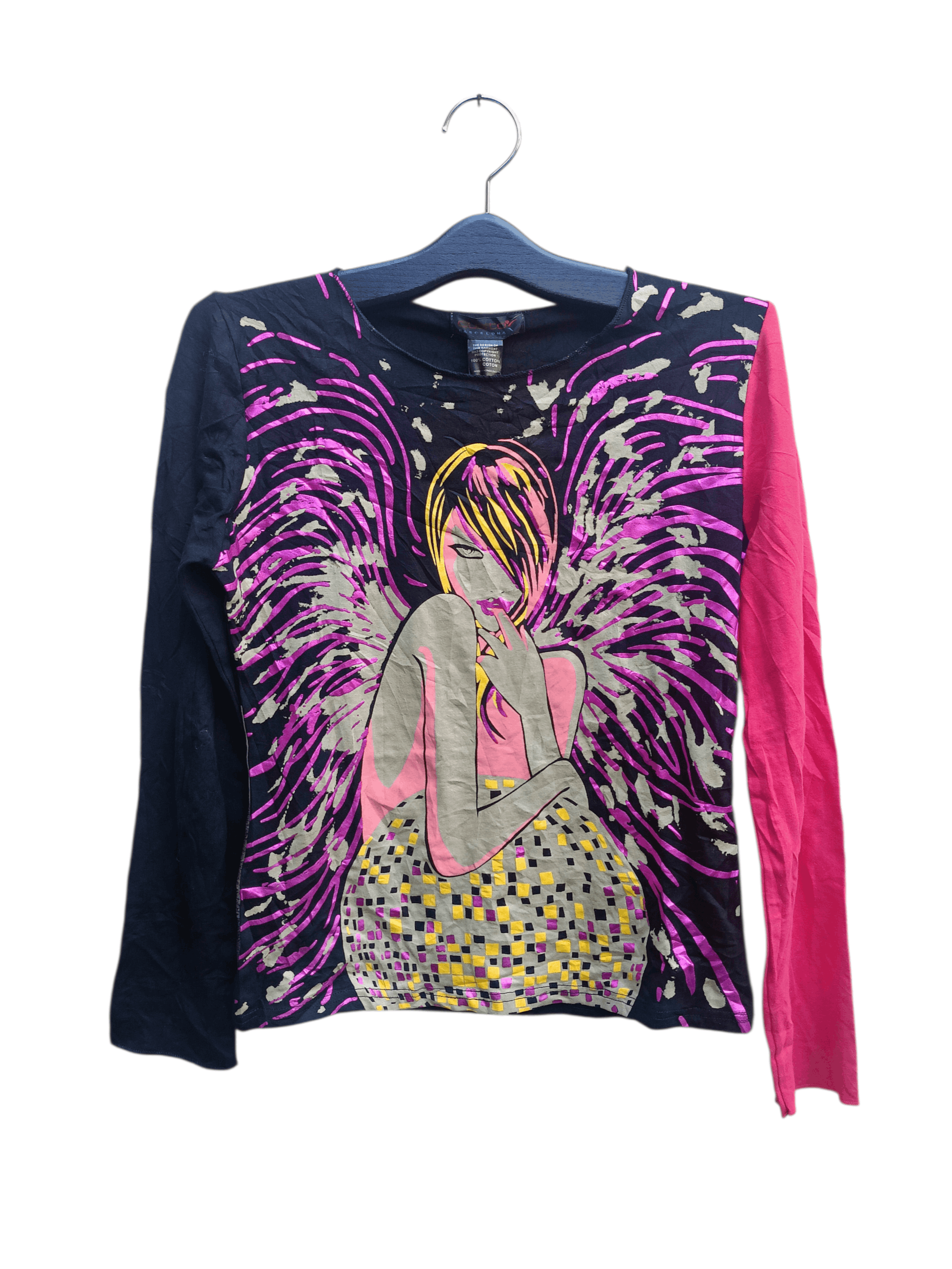 Custo Barcelona NOS🔥 CUSTO BARCELONA DISCO GIRL ART LONG SLEEVE SHIRT Size S / US 4 / IT 40 - 1 Thumbnail