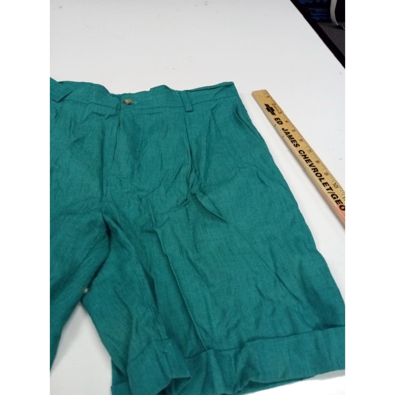 Alexander Julian Alexander Julian Shorts Bermuda Mens 32" Green Cotton Blend Flat Front Inseam 8" Pockets Casual Travel Size US 32 / EU 48 - 3 Thumbnail