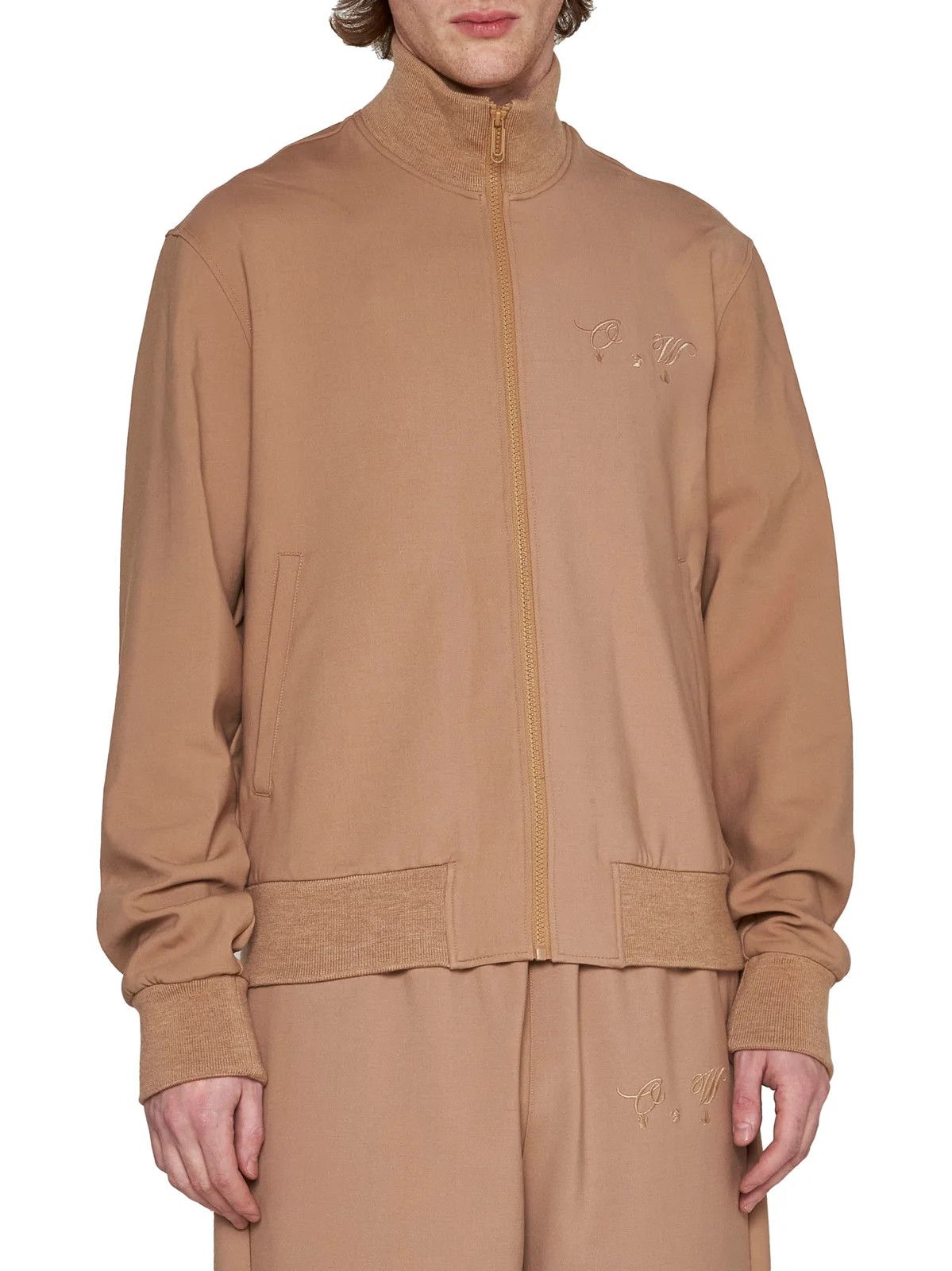 Off-White o1y0225 Logo Bomber Jacket in Beige Size US S / EU 44-46 / 1 - 3 Thumbnail