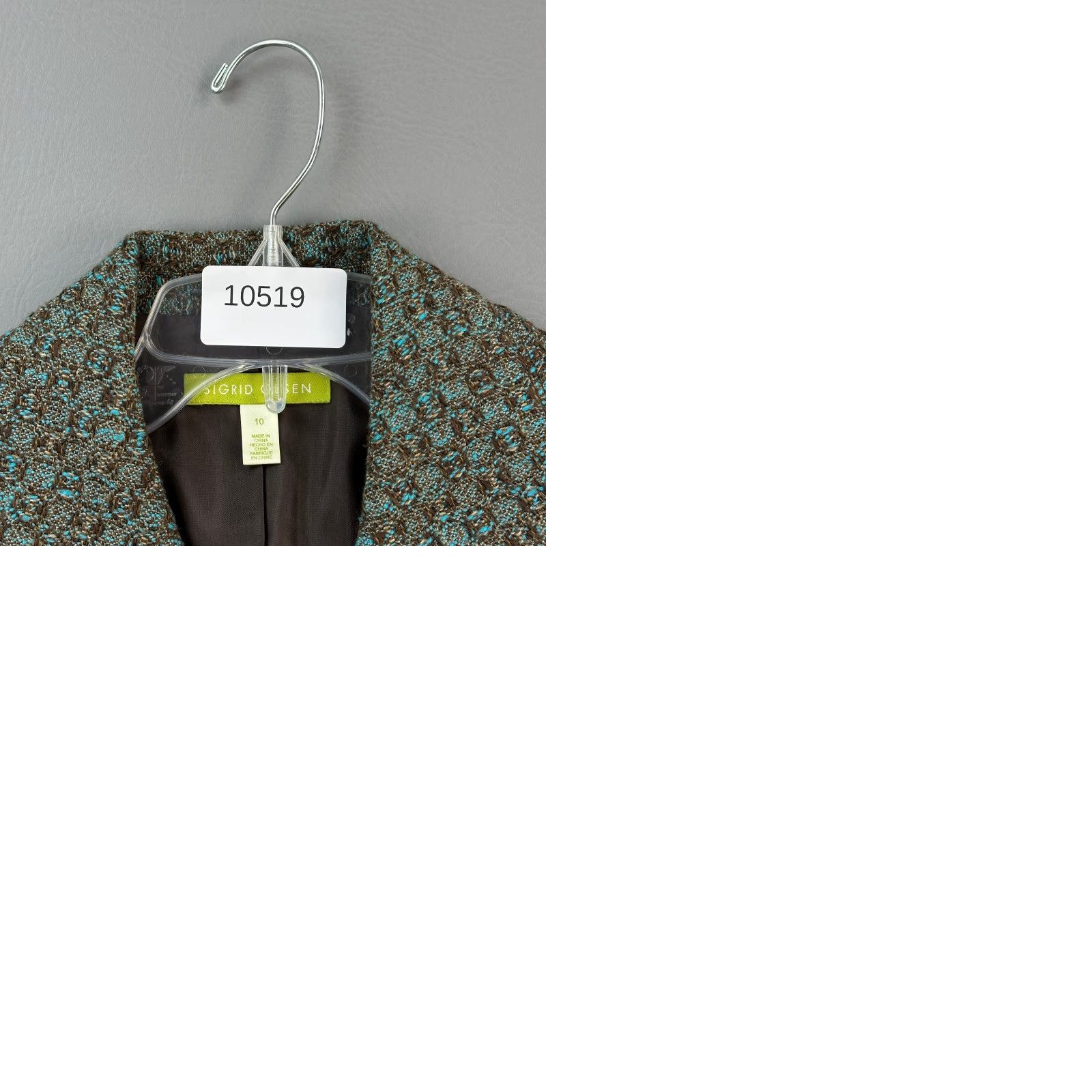 Vintage Sigrid Olsen Blazer Jacket Women's 10 Brown Teal Textured Tweed Wool Blend Blazer Size L / US 10 / IT 46 - 10 Thumbnail