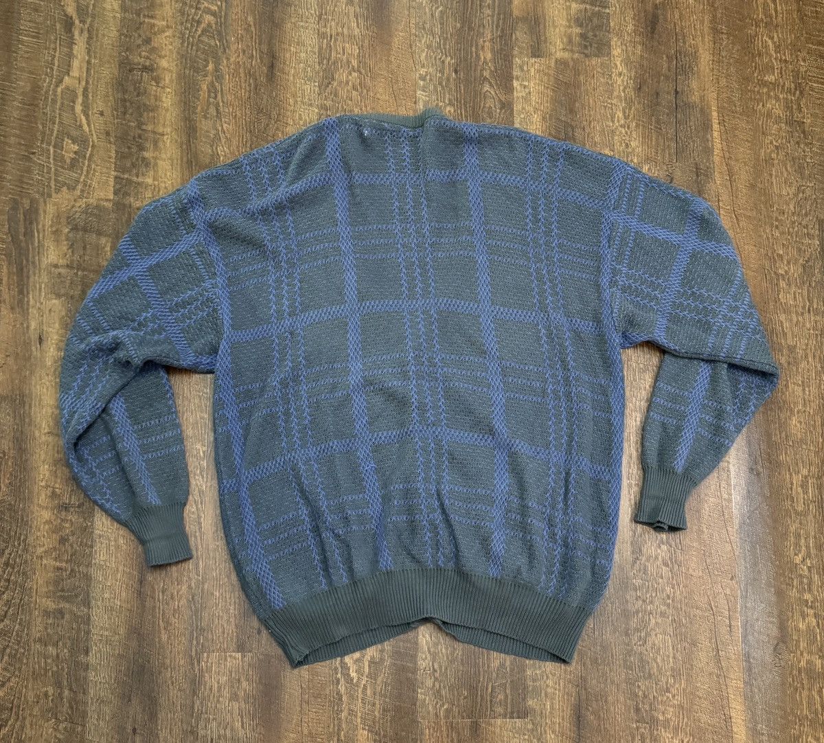 Valentino × Vintage Vintage 90s Valentino Cardigan Sweater Coogi Style Size US XL / EU 56 / 4 - 4 Thumbnail