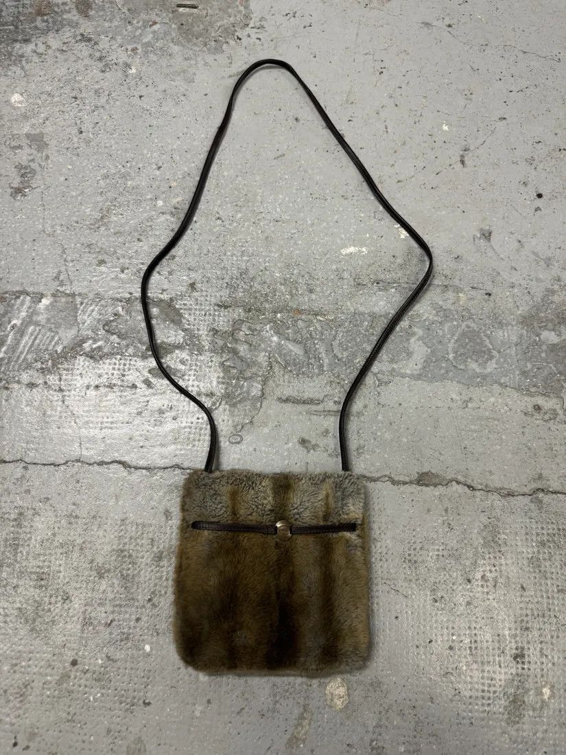 2000s Cavalli Faux Fur Beige Effect Shoulder Bag