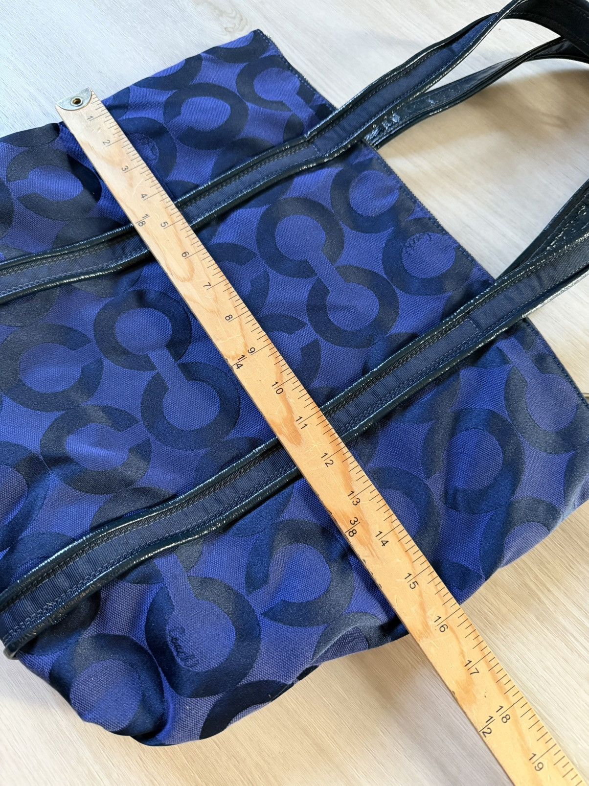 Coach Coach "Poppy" Blue Signature Jacquard Tote Bag Size ONE SIZE - 7 Thumbnail