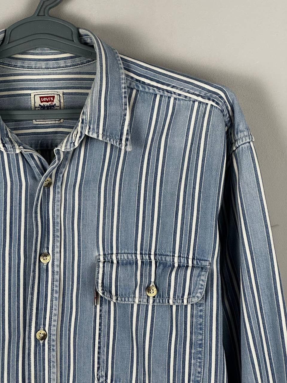 Levi's Vintage Clothing Rare 90s Striped Levi’s Vintage Denim Shirt Long Sleeve Size US L / EU 52-54 / 3 - 6 Thumbnail