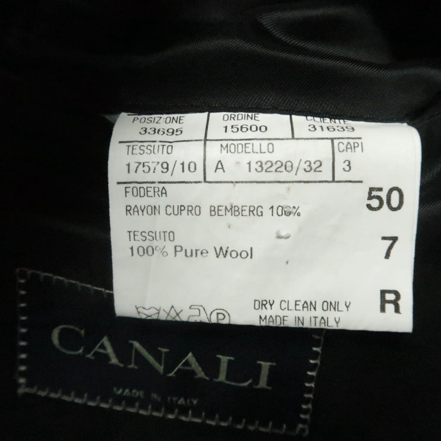 Canali Canali Blazer Mens Black 42R Wool Striped 2 Piece Notch Lapel Single-Breasted Formal Self/Euro 50R Italy Mens Size 42R - 5 Thumbnail