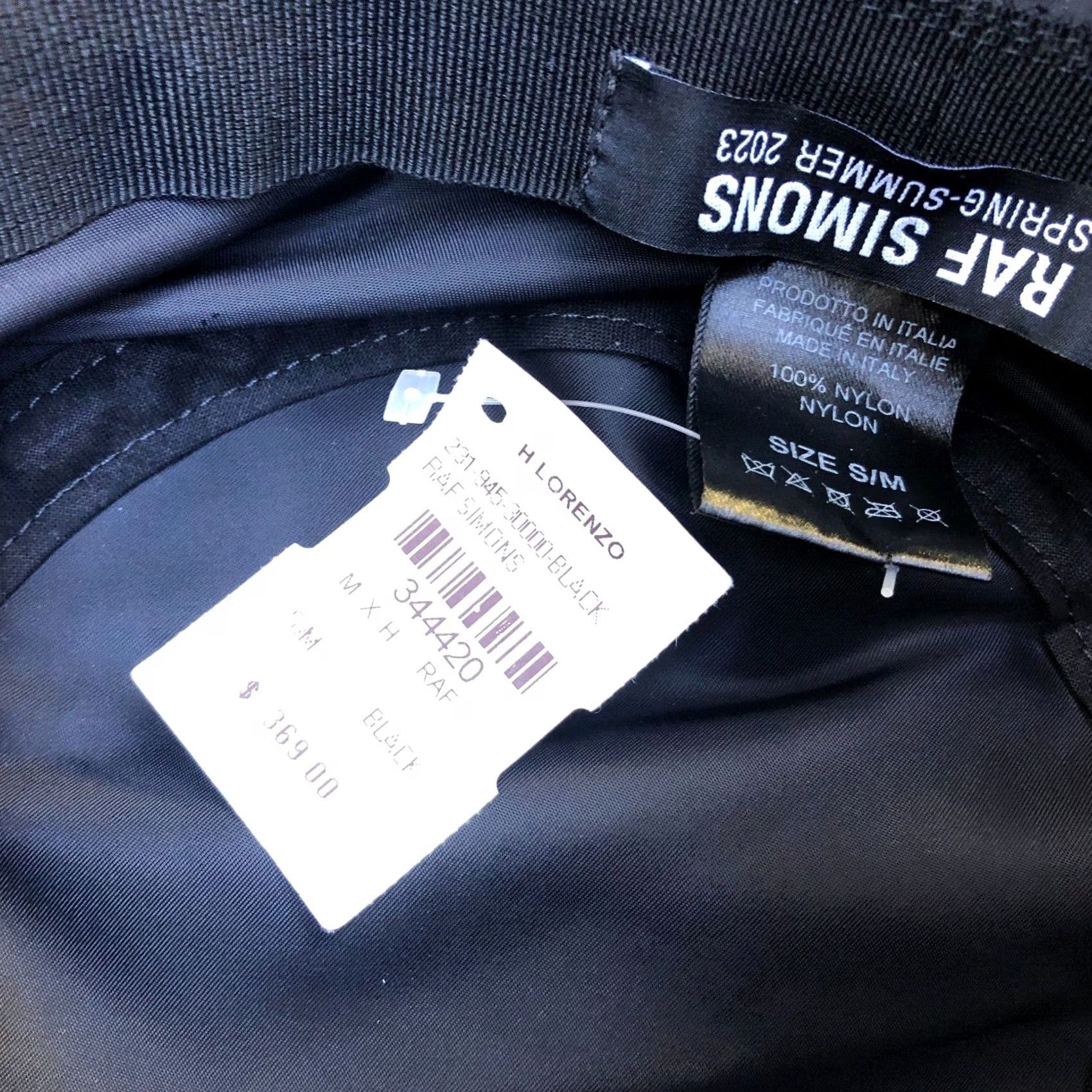 Raf Simons RAF SIMONS Spring-Summer 2023 Nylon Bucket Hat Unisex Black Italy Cap Designer Size ONE SIZE - 3 Thumbnail