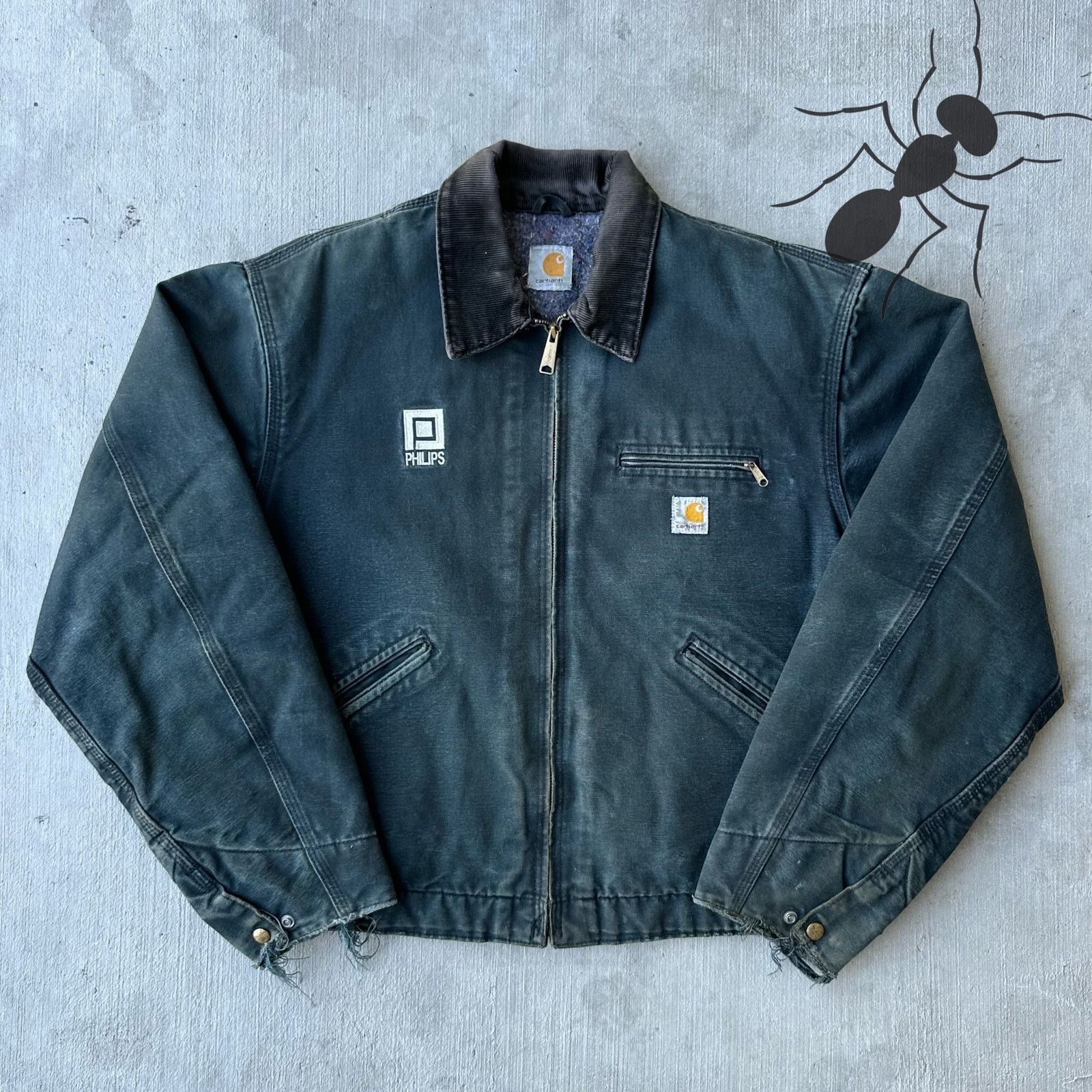 Carhartt × Vintage 90s Carhartt JB105 black detroit jacket sz XL