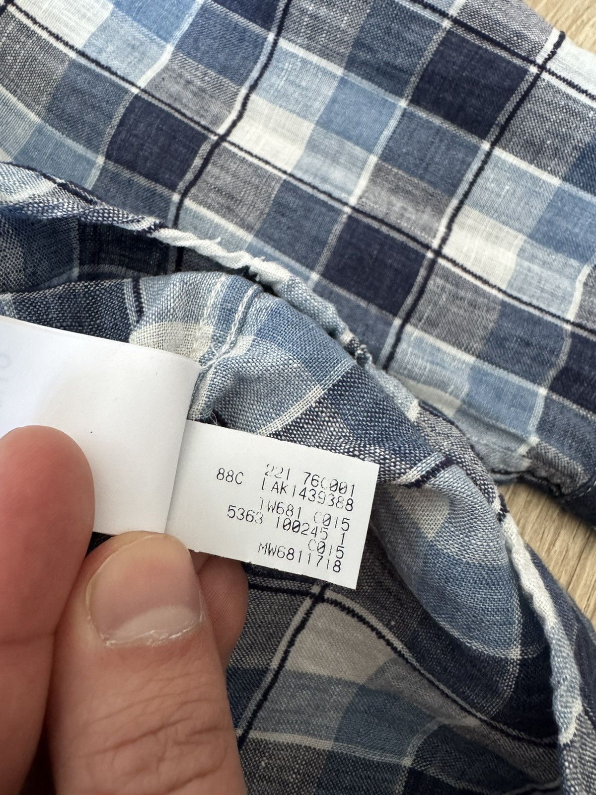 Brunello Cucinelli Brunello Cucinelli Slim Fit Linen Check Button Up Shirt Size US L / EU 52-54 / 3 - 7 Thumbnail
