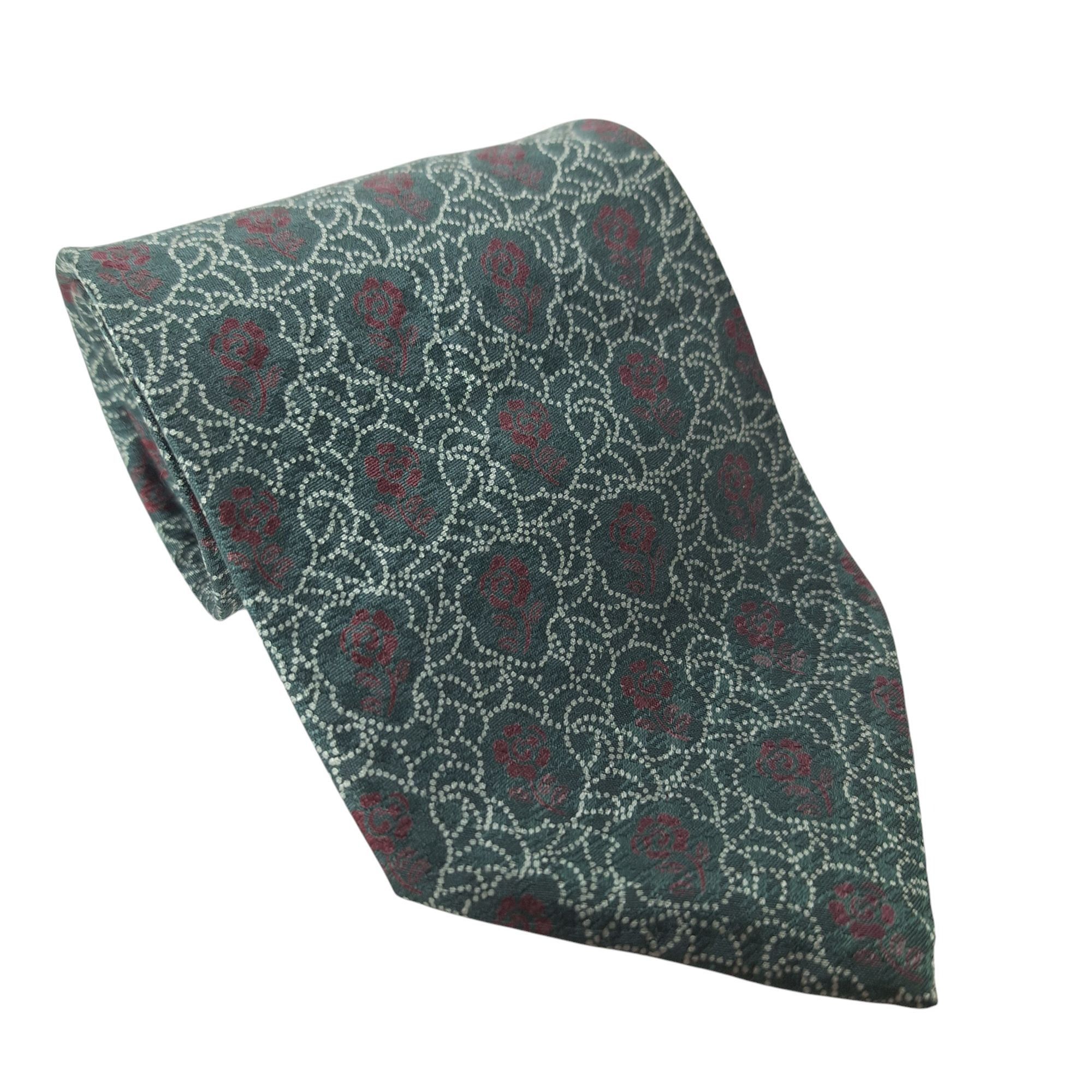 Valentino Vintage Valentino Cravatte Tie Silk Made in Italy Green Red Size ONE SIZE - 1 Thumbnail