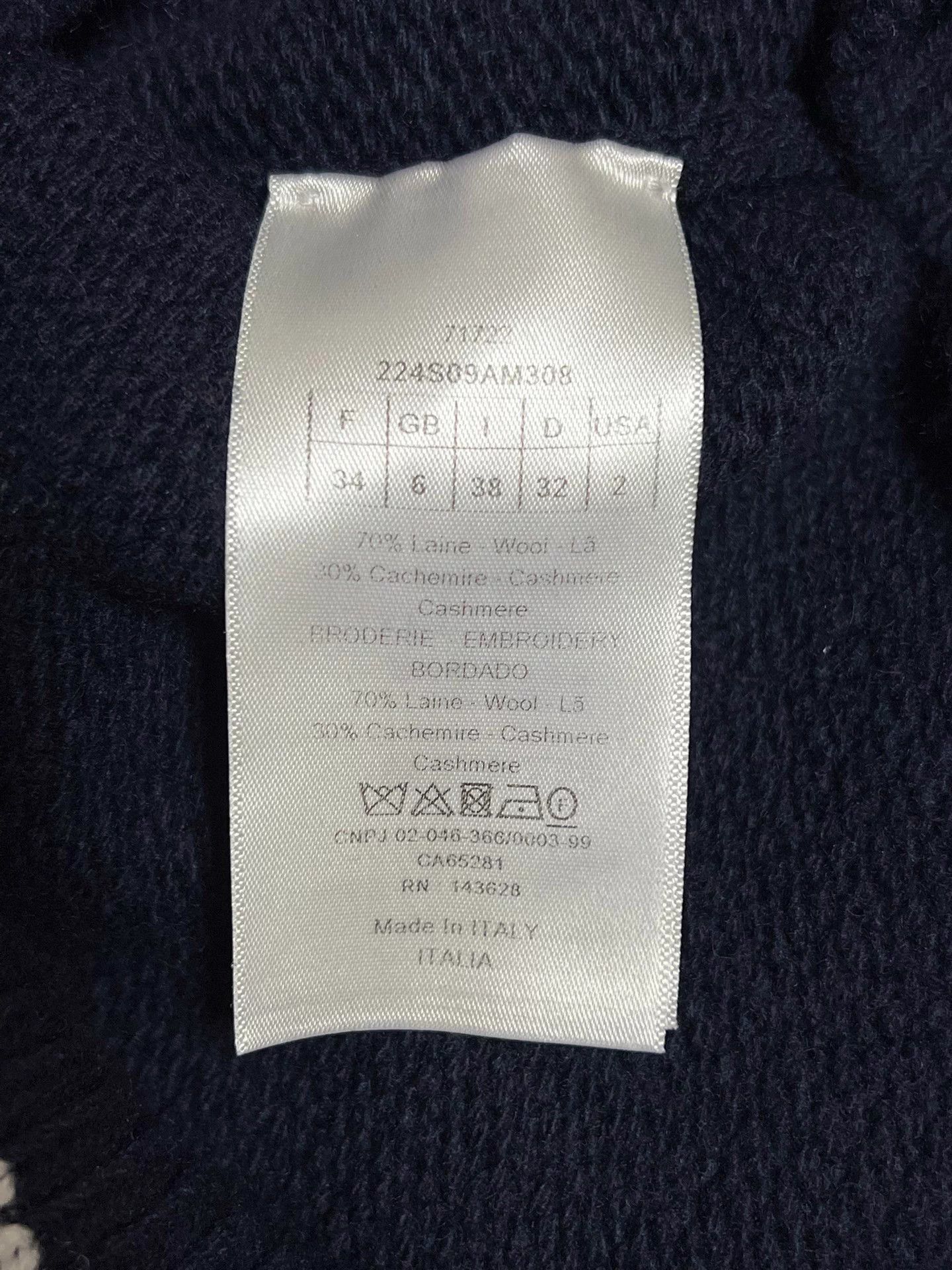 Dior Dior Navy Star Logo Knit Short Sleeve 34 Size XS / US 0-2 / IT 36-38 - 7 Thumbnail
