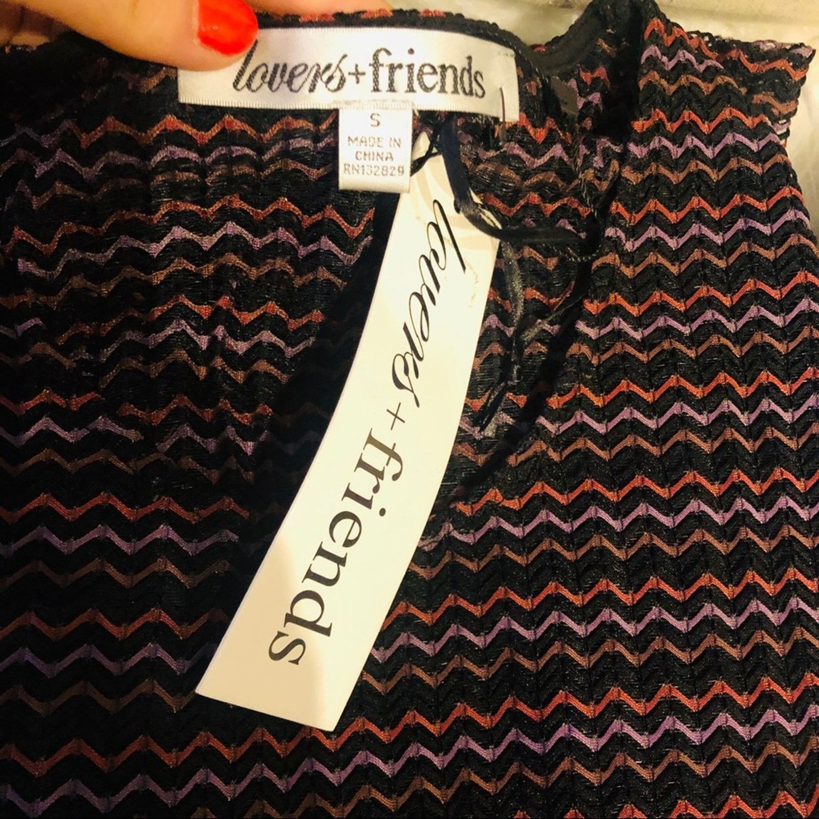 Free People NEW LOVERS + FRIENDS Black Red Striped Mini Bodycon Dress Size S / US 4 / IT 40 - 7 Thumbnail