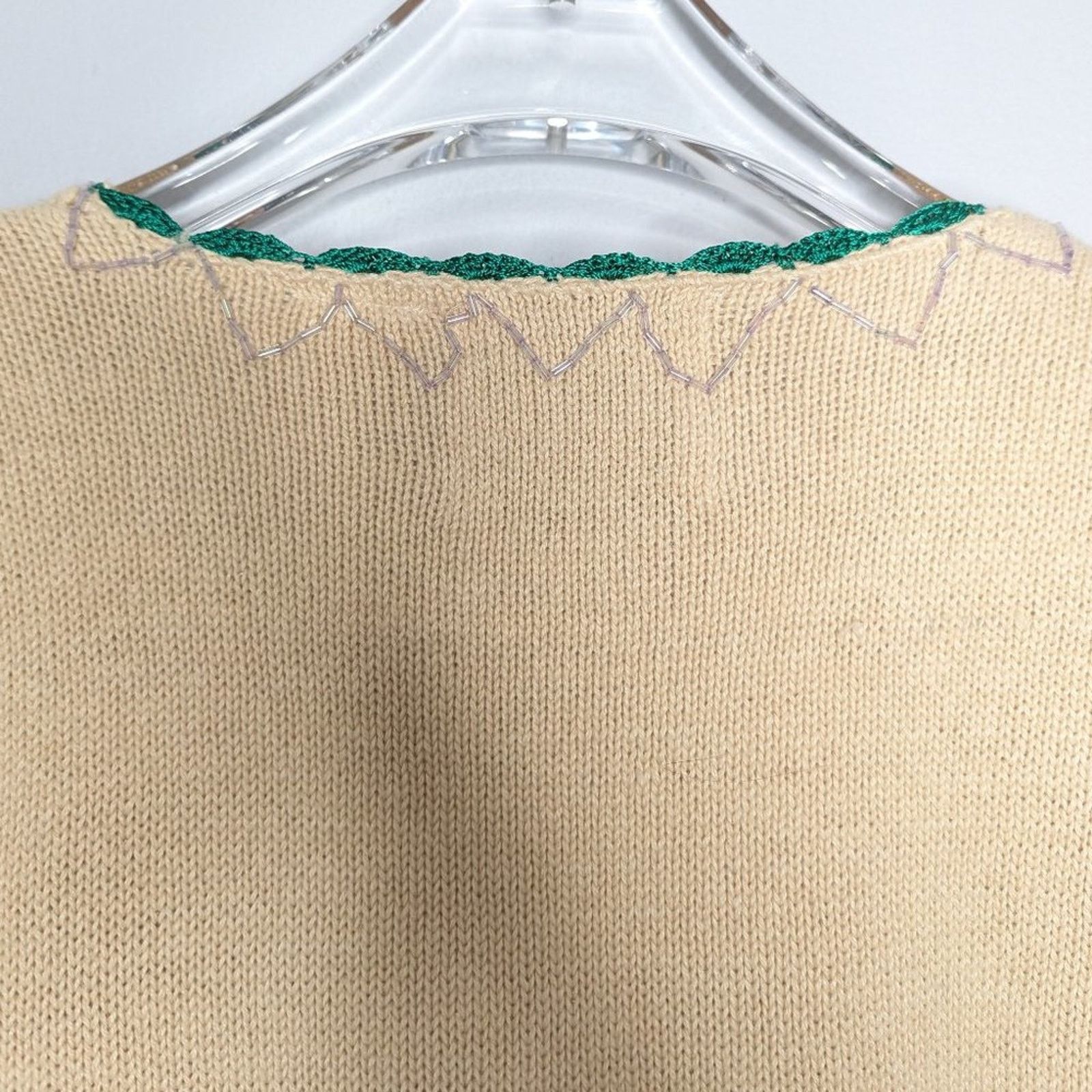 Vintage Storybook Knits Vintage Fancy Folk Art Cardigan Beads Sequin Size M / US 6-8 / IT 42-44 - 10 Thumbnail