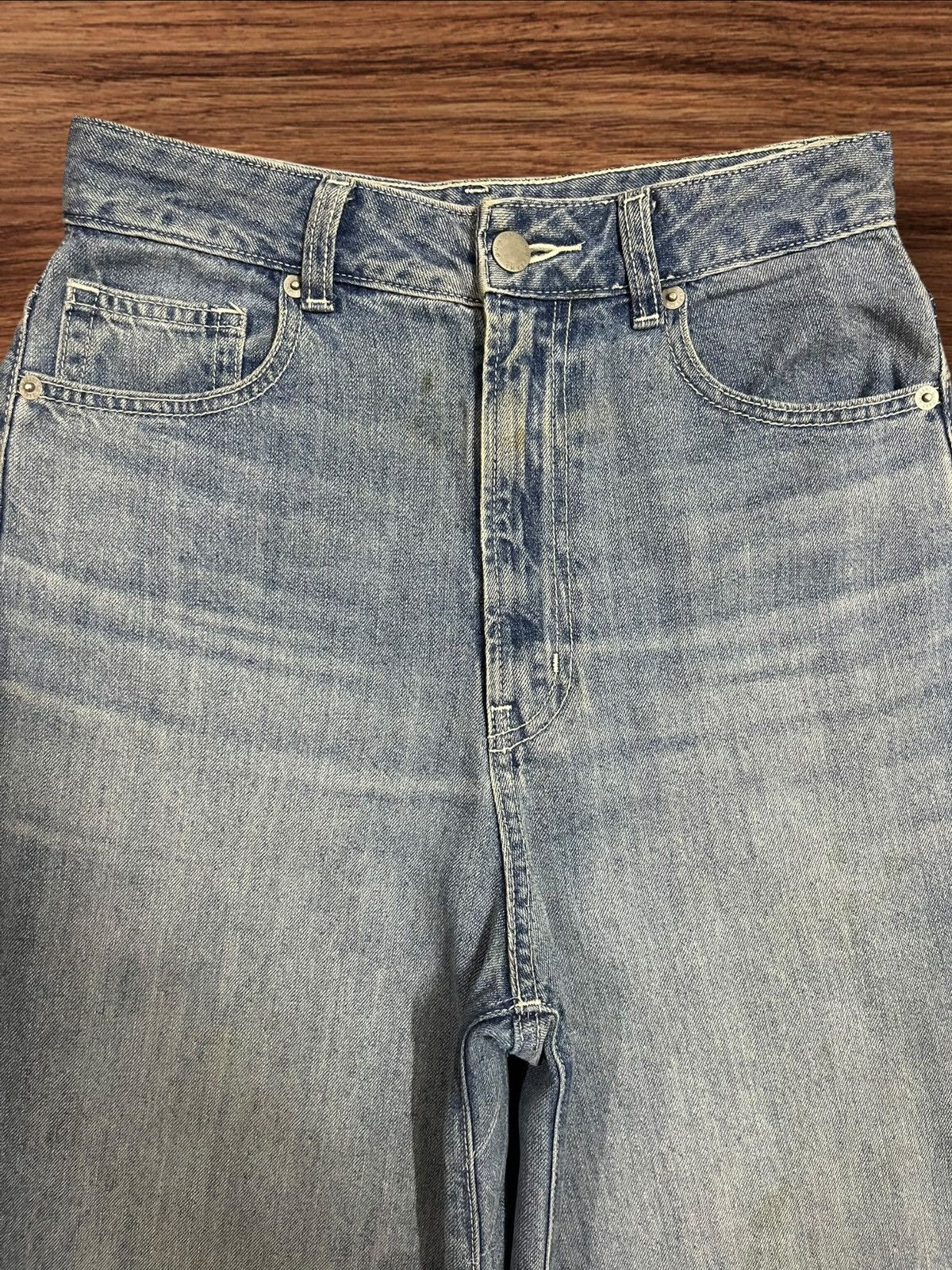 Japanese Brand Vintage Japanese Brand Blue Washed High Rise Wide Leg Jeans Size 26" / US 2 / IT 38 - 3 Thumbnail
