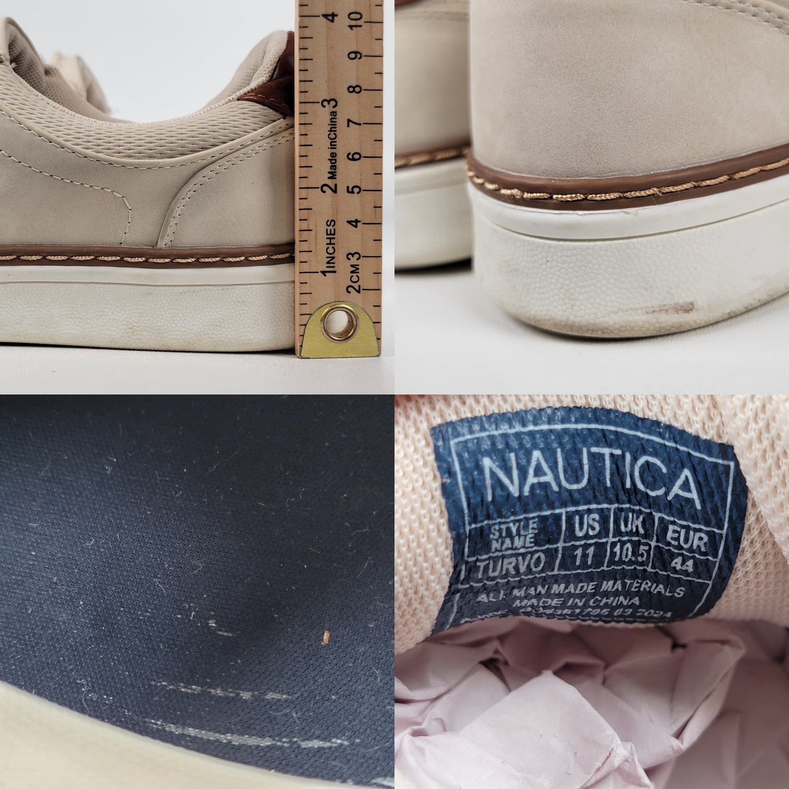 Nautica VINTAGE NAUTICA NAUTIC TURVO Sneaker Men Athletic Leather Rubber Beige Taupe 11 US 10.5 UK 44 EU Casual Activewear Size US 11 / EU 44 - 8 Thumbnail