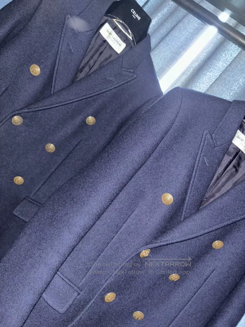 Saint Laurent Paris Saint Laurent Paris Gold Button Navy Coat Size US S / EU 44-46 / 1 - 3 Thumbnail