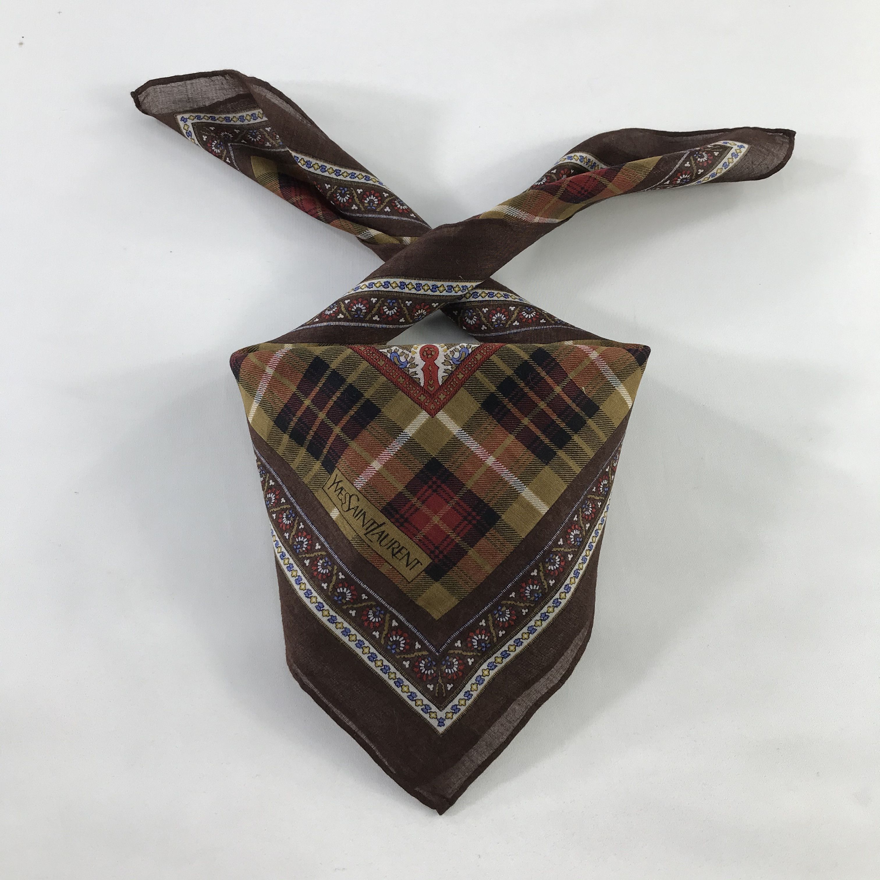 Vintage × Yves Saint Laurent Yves Saint Laurent Bandana / Handkerchief /Neckerchief -S381 Size ONE SIZE - 3 Thumbnail