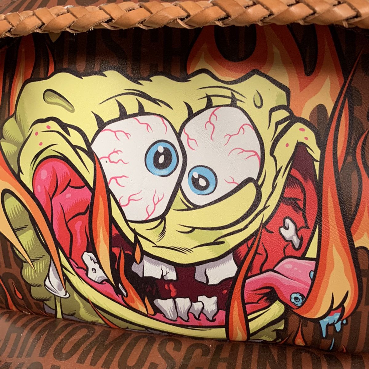 Moschino SpongeBob monogram calf skin leather backpack Size ONE SIZE - 6 Thumbnail