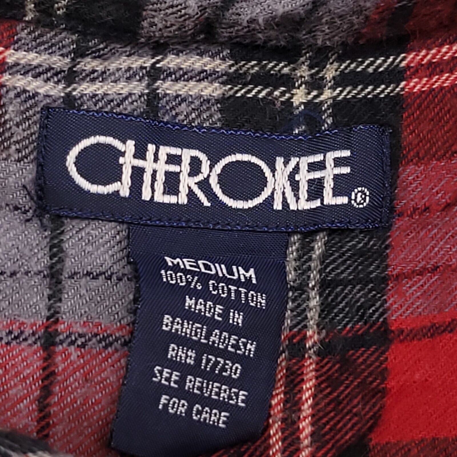 Cherokee Cherokee Madras Flannel Shirt Mens Size Medium M Red Gray Size US M / EU 48-50 / 2 - 3 Thumbnail