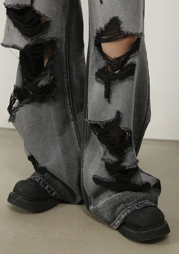 Japanese Brand × Vintage Utility grunge distressed ripped mopping jeans Size US 30 / EU 46 - 6 Thumbnail