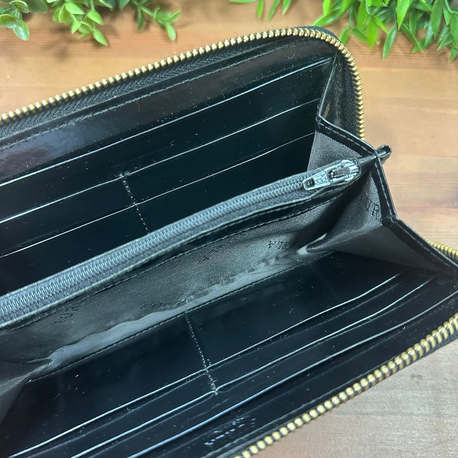 Furla Furla Black Patent Leather Zip Around Wallet Size ONE SIZE - 6 Thumbnail