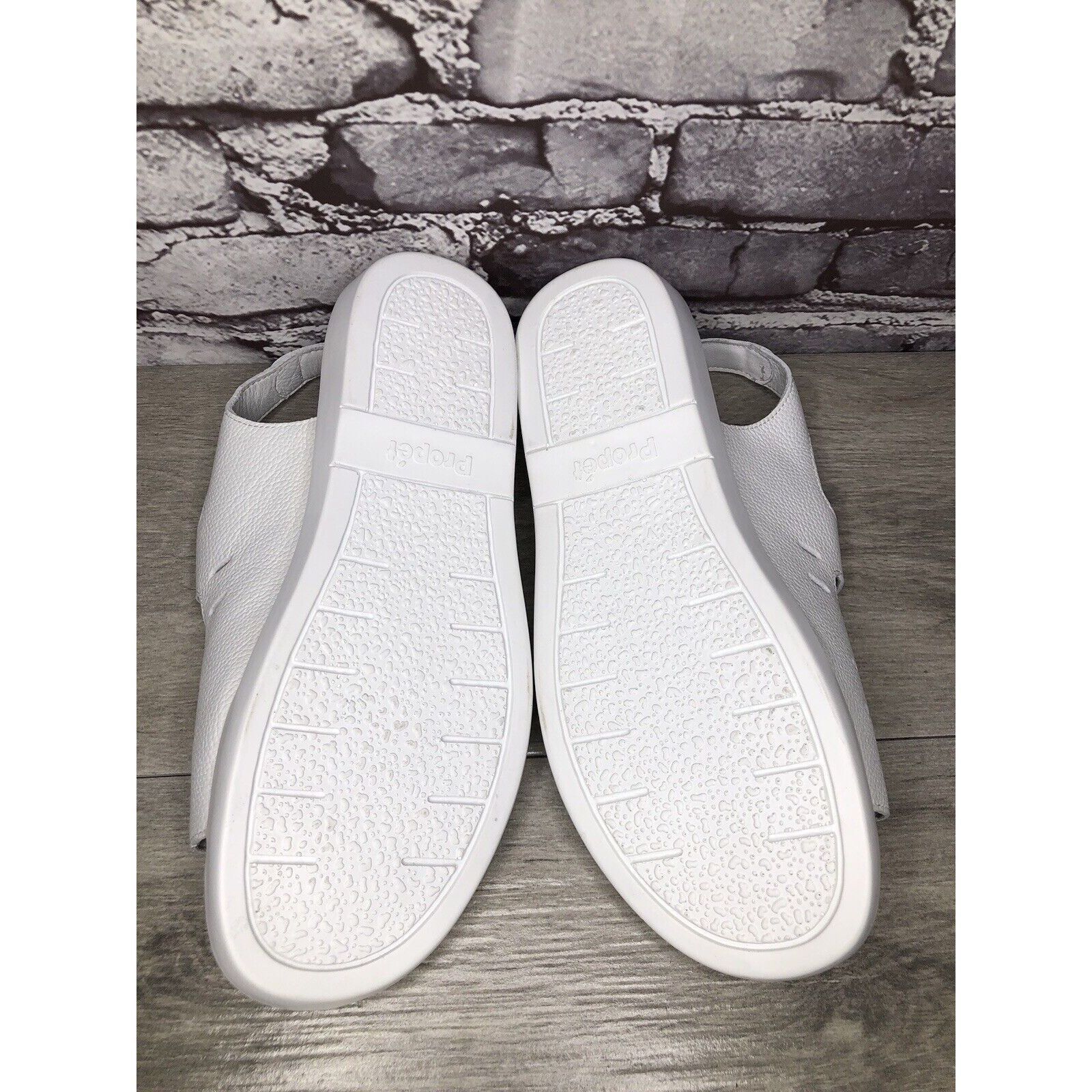 Other Propet Cell Cushion White Leather Triple Strap Wedge Sandals Size US 11 / IT 41 - 4 Thumbnail