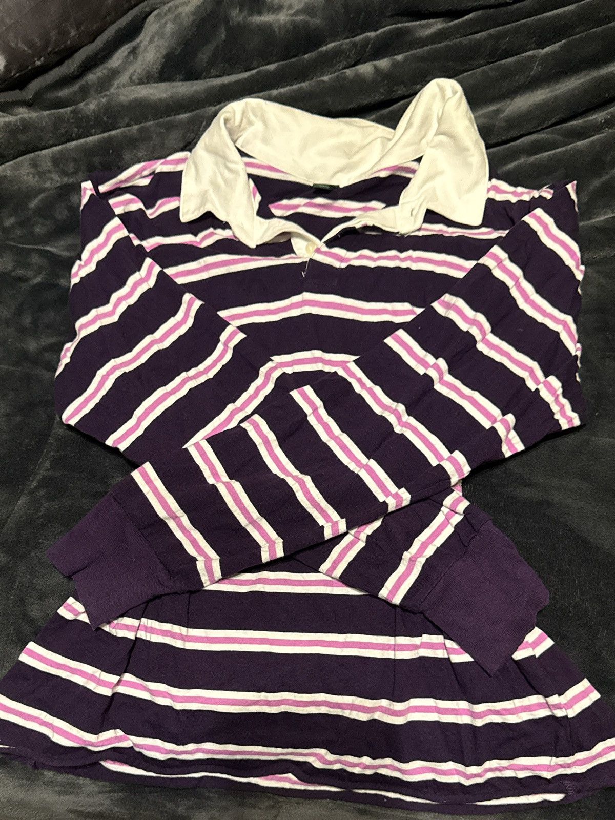 Other Purple and white striped long sleeve polo Size M / US 6-8 / IT 42-44 - 1 Thumbnail