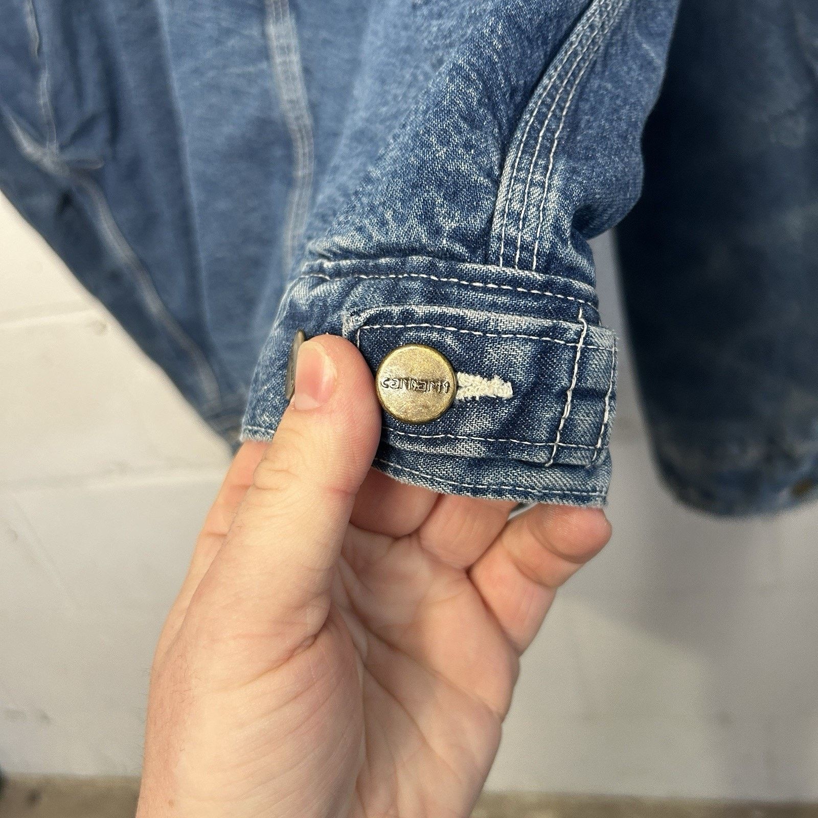 Carhartt Vintage Carhartt Aztec Pile Denim Chore Jacket “Darkstone” Size US XL / EU 56 / 4 - 13 Thumbnail