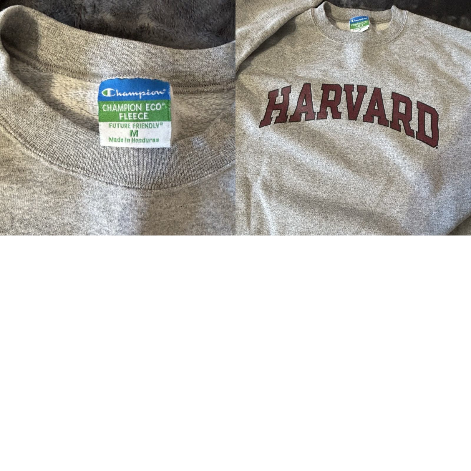 Champion VINTAGE Champion Sweatshirt Men Medium Heather Gray Logo Pullover Crew Neck Y2K Harvard University Eco Fleece Size US M / EU 48-50 / 2 - 11 Thumbnail