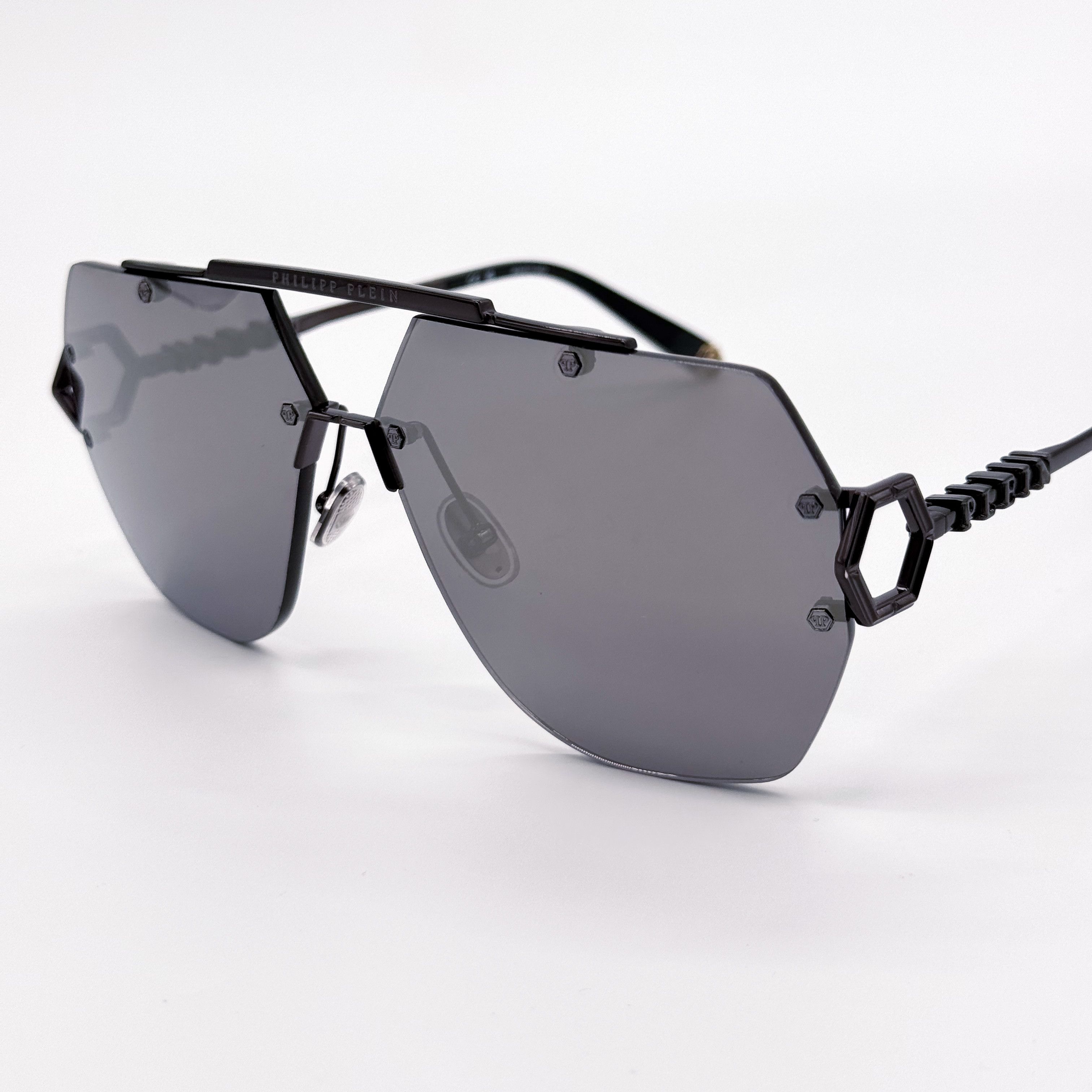 Philipp Plein NEW PHILIPP PLEIN SLEEK SPP111 672X GREY UNISEX SUNGLASSES Size ONE SIZE - 4 Thumbnail