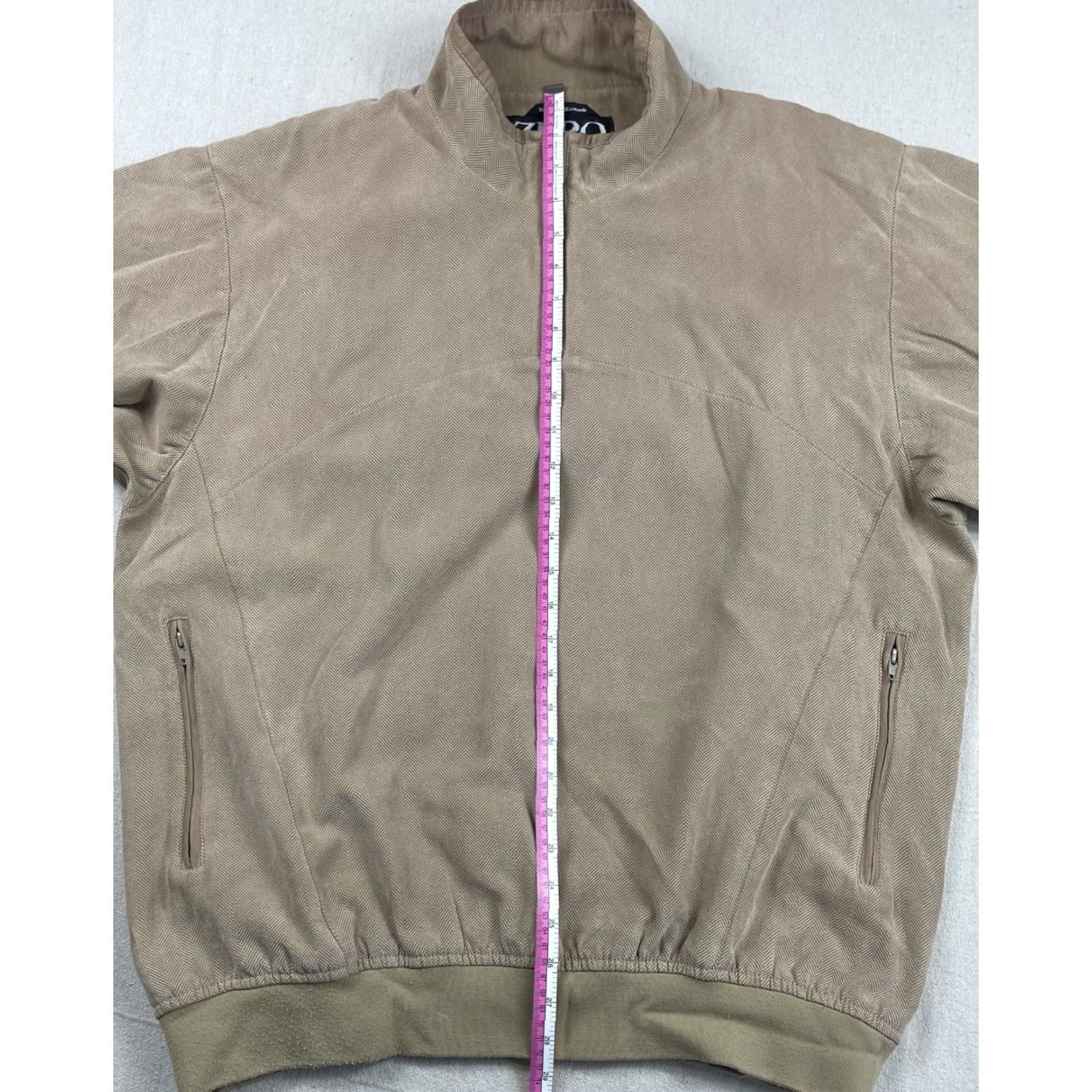 Vintage Zero Restriction Sz Large Golf Jacket Windbreaker Pullover Mens Herringbone Tan Size US L / EU 52-54 / 3 - 7 Thumbnail