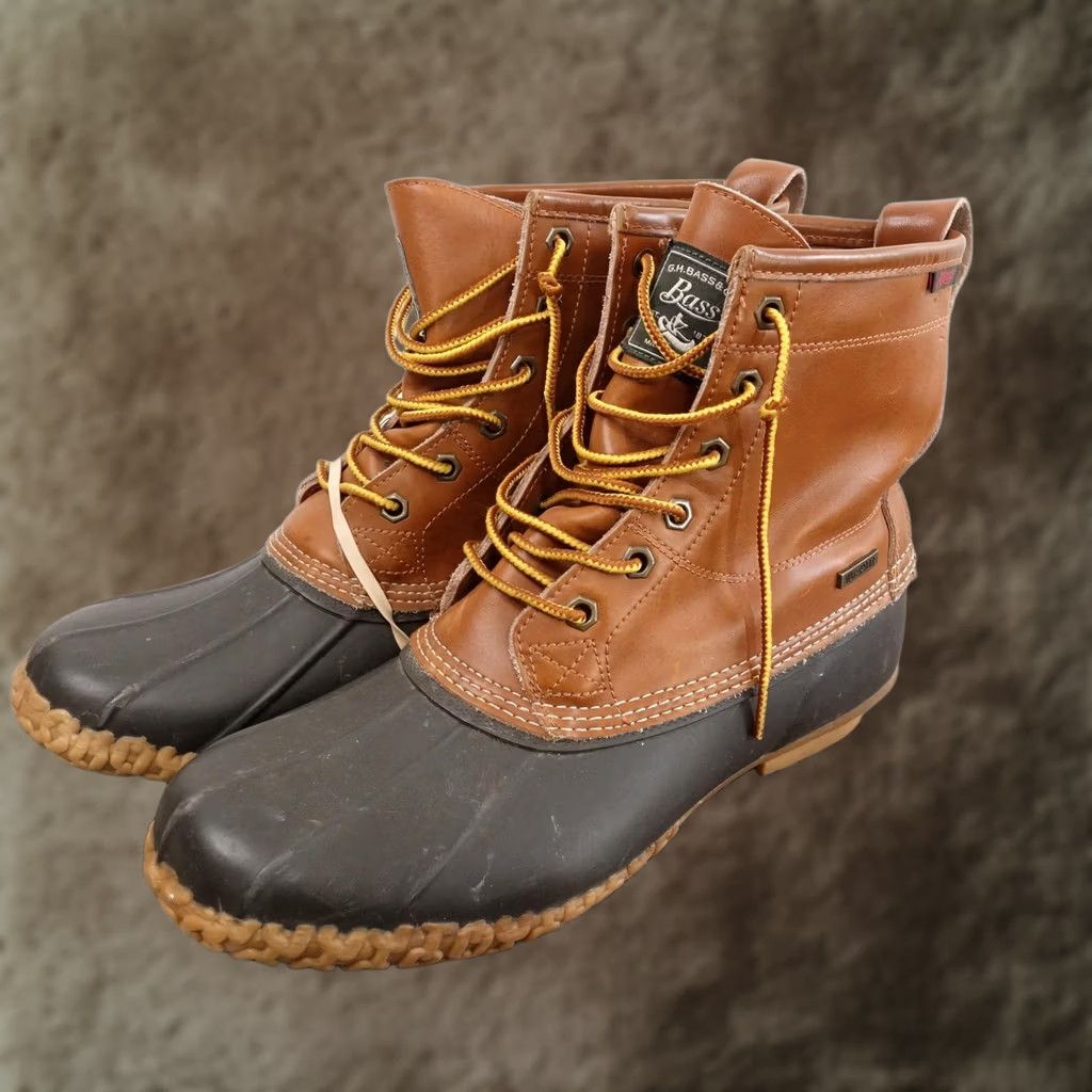 G.H. Bass & Co. Duck Boots Mens 10 M Brown Leather Rubber  display picture 1