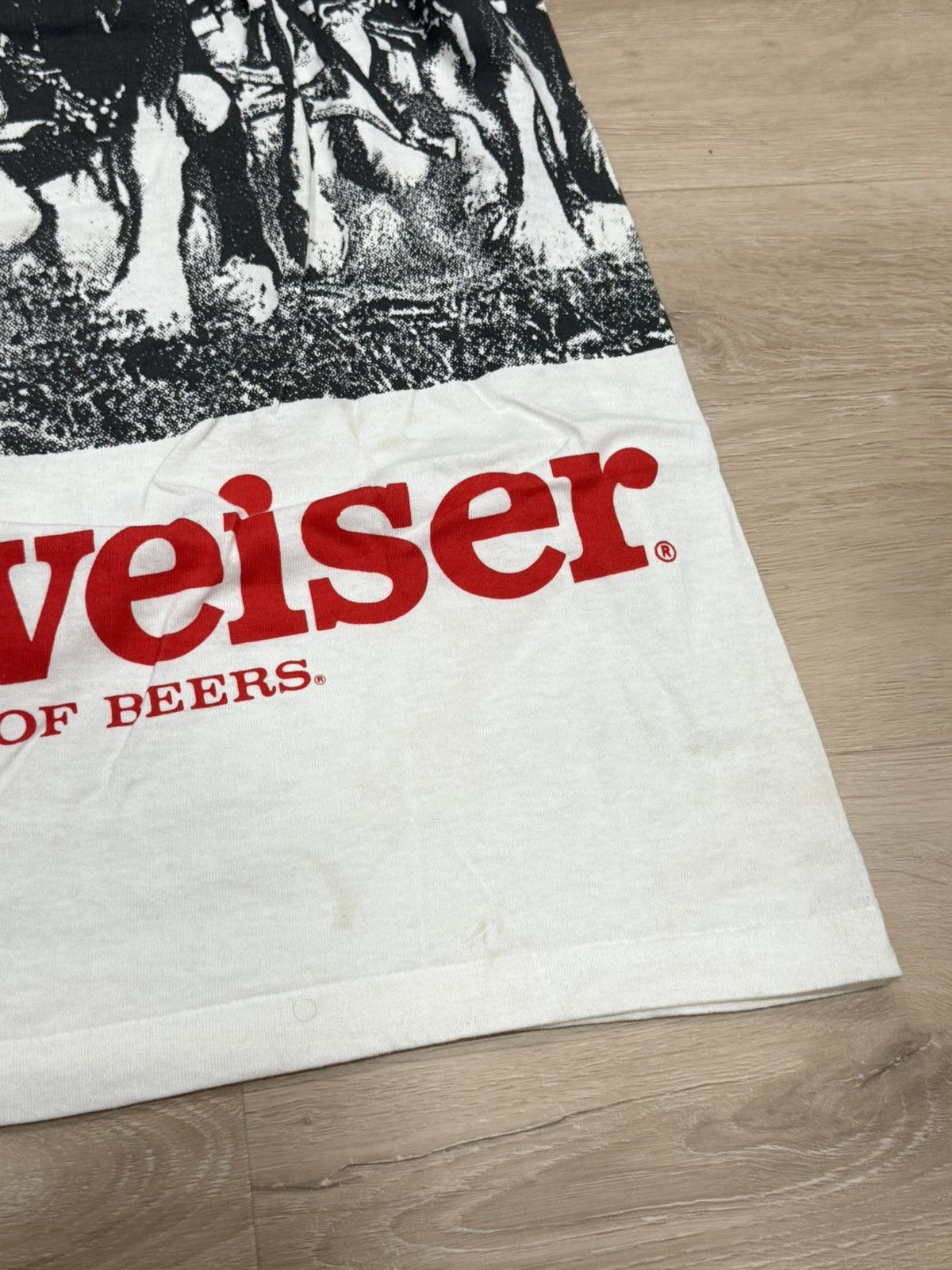 Vintage Vintage AOP Budweiser Horses Beer Tee Size US XL / EU 56 / 4 - 14 Thumbnail