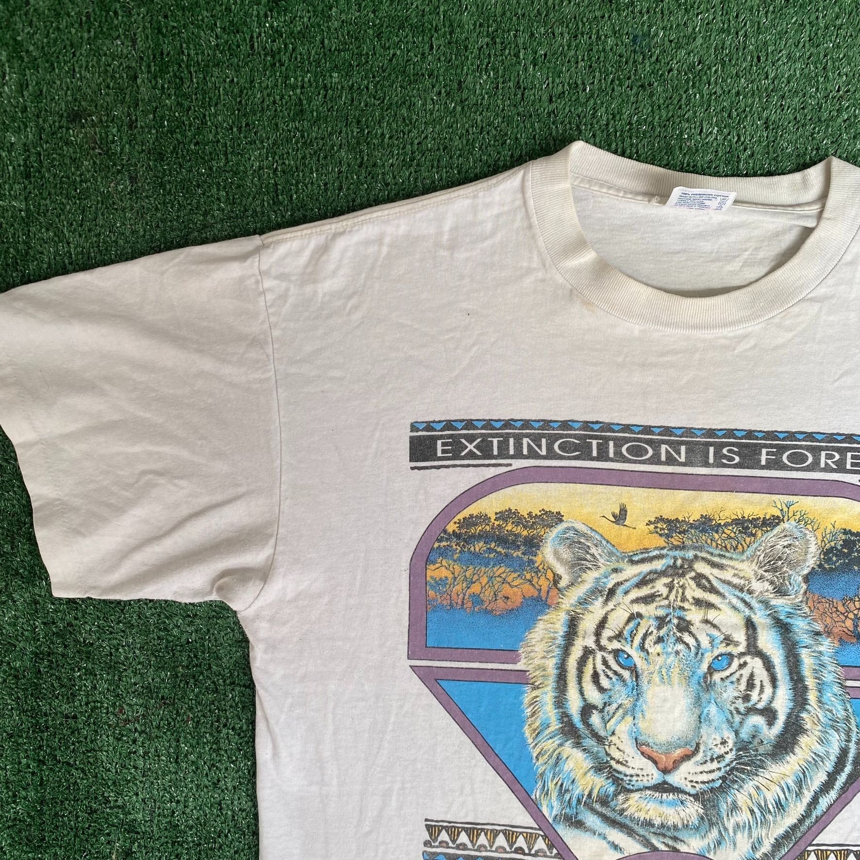 TEE JAYS Vintage 90s Tiger Nature Shirt Animal Busch Gardens Tee Size US XL / EU 56 / 4 - 2 Thumbnail