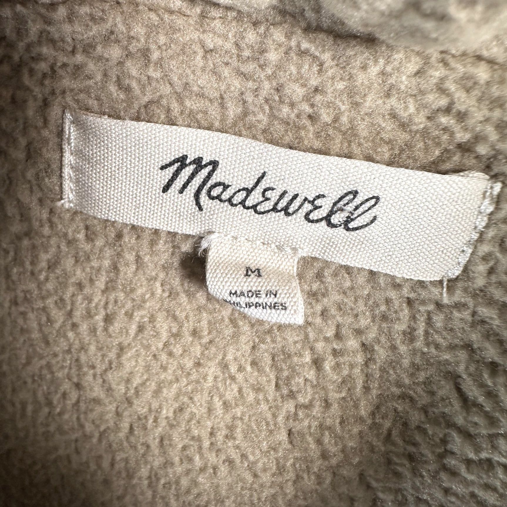 Madewell Madewell Fleece Jacket Womens Medium Beige Sherpa Cozy Button Front Shirt Coat Size M / US 6-8 / IT 42-44 - 2 Thumbnail