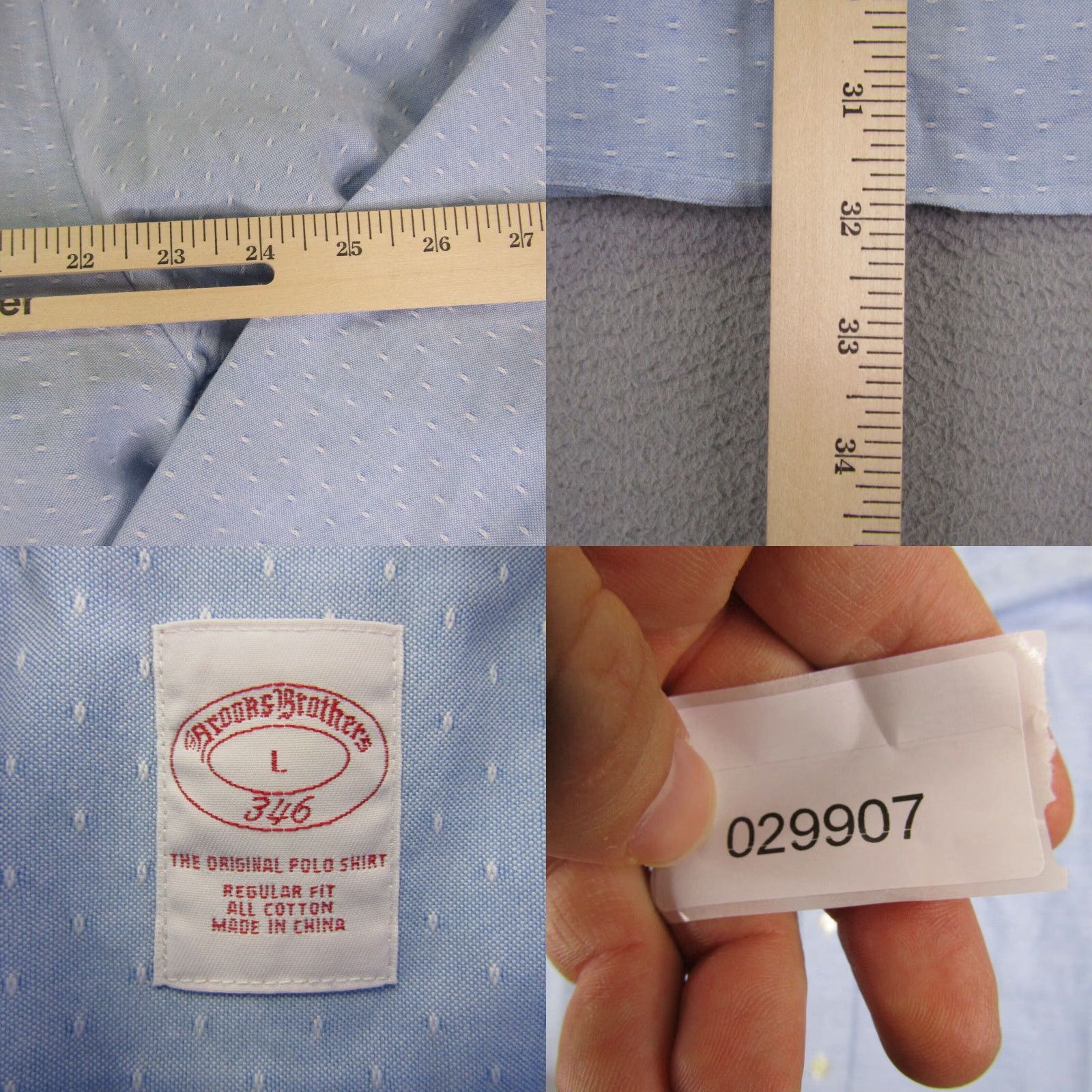 Brooks Brothers Brooks Brothers Shirt Mens Large Blue White Textured Button Up 346 Long Sleeve Size US L / EU 52-54 / 3 - 8 Thumbnail