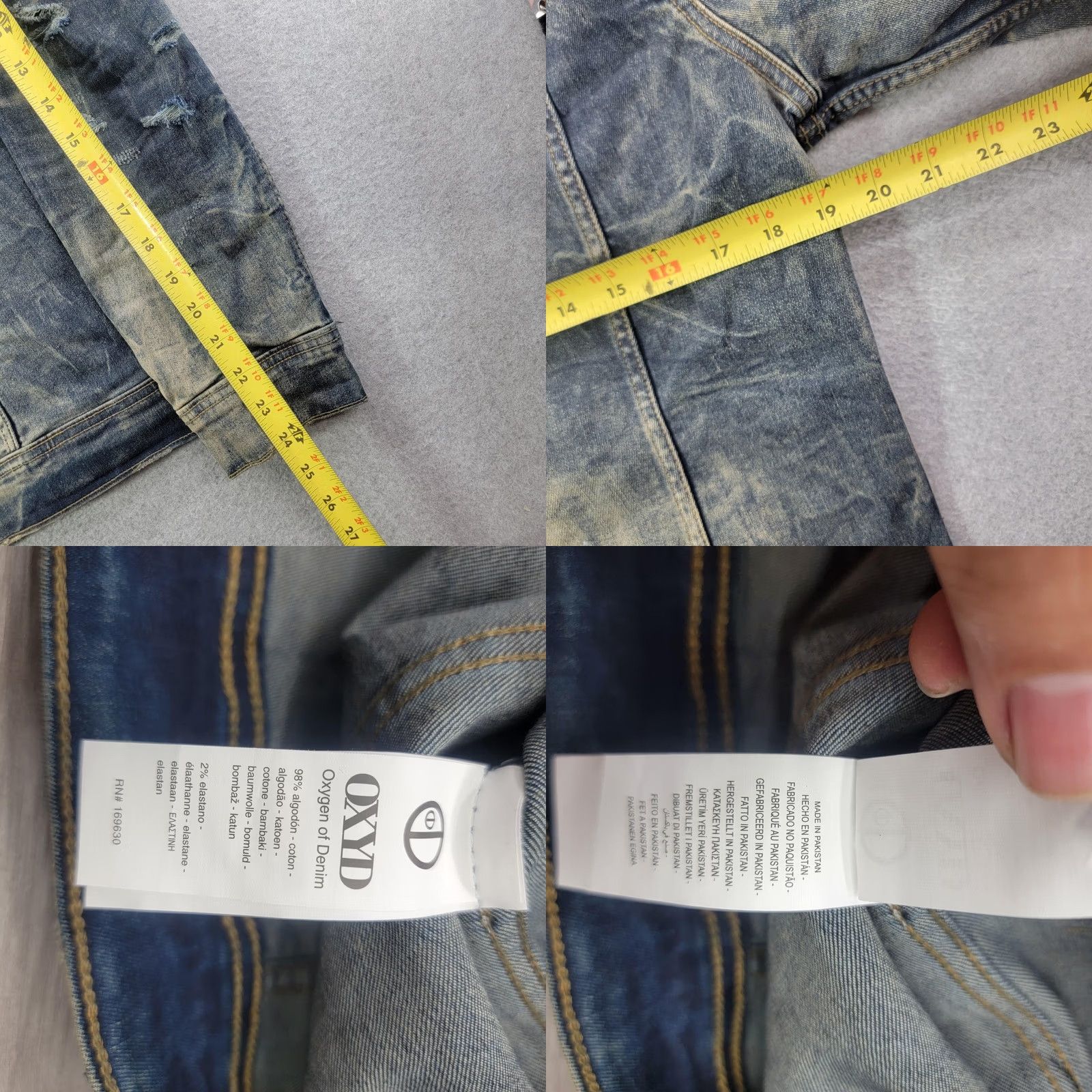 Denime OXYD Jacket Mens S Blue Premium Denim Distressed Button Front Stretch Western Size US S / EU 44-46 / 1 - 8 Thumbnail