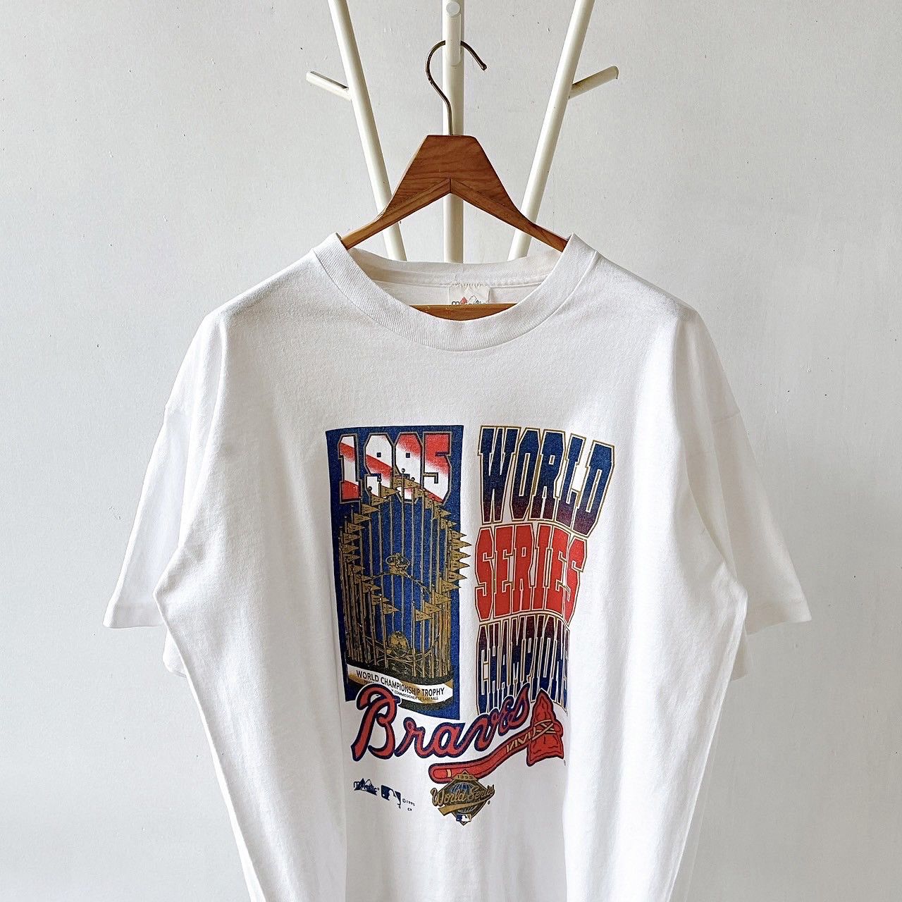Majestic × Vintage 90s Atlanta Braves MLB t-shirt/ XL Size US XL / EU 56 / 4 - 3 Thumbnail