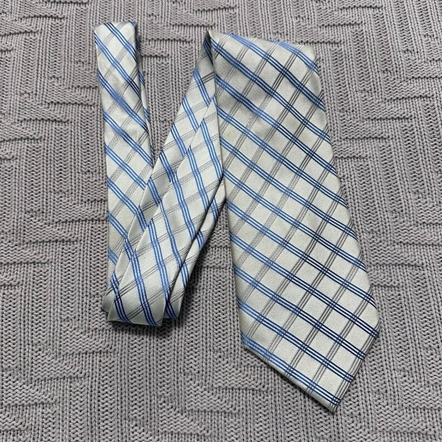 Bugatti Bugatti blue and white plaid silk tie Size ONE SIZE - 1 Thumbnail