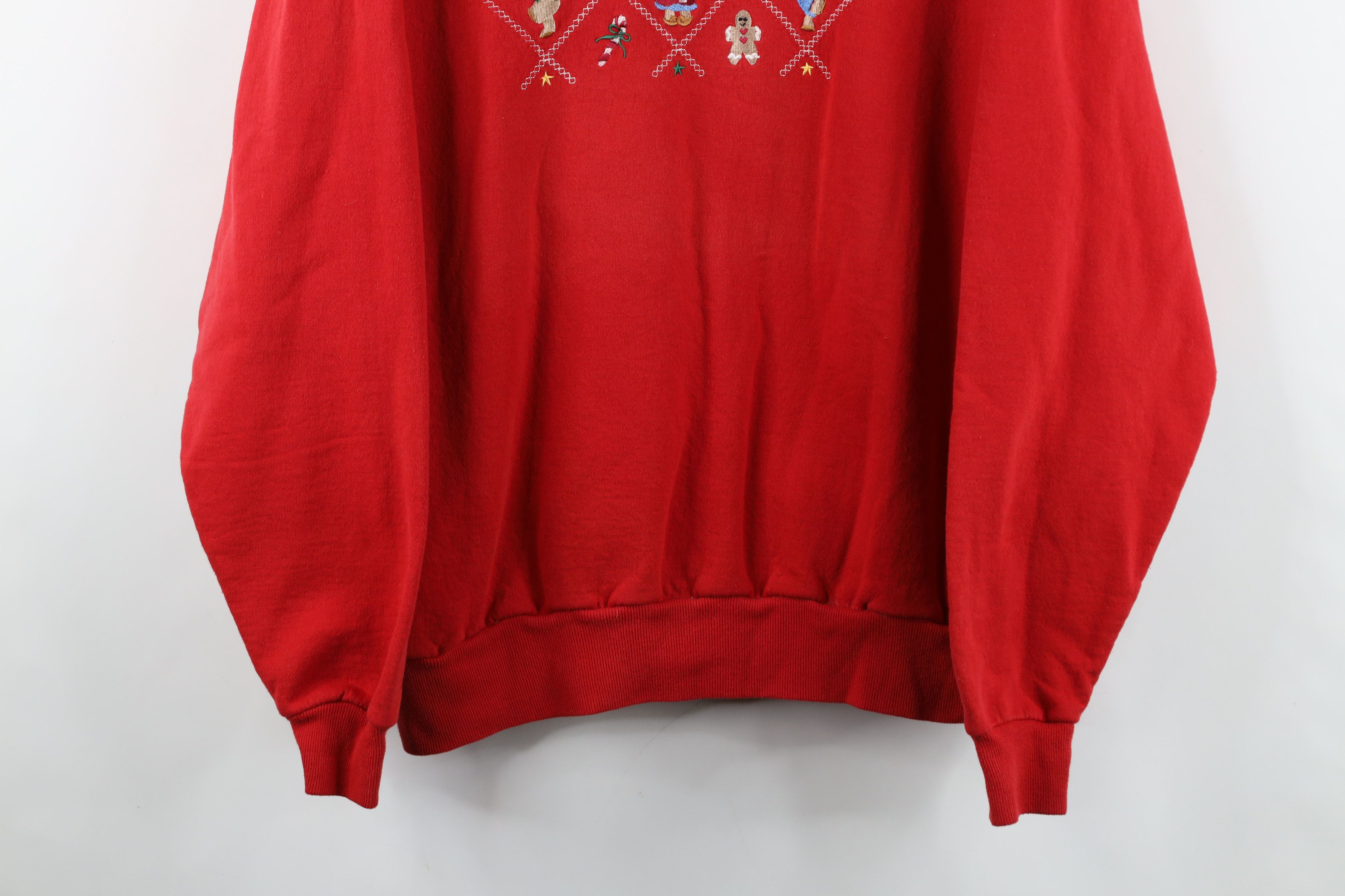 Vintage Vintage 90s Streetwear Christmas Gingerbread Sweatshirt Red Size XL / US 12-14 / IT 48-50 - 3 Thumbnail