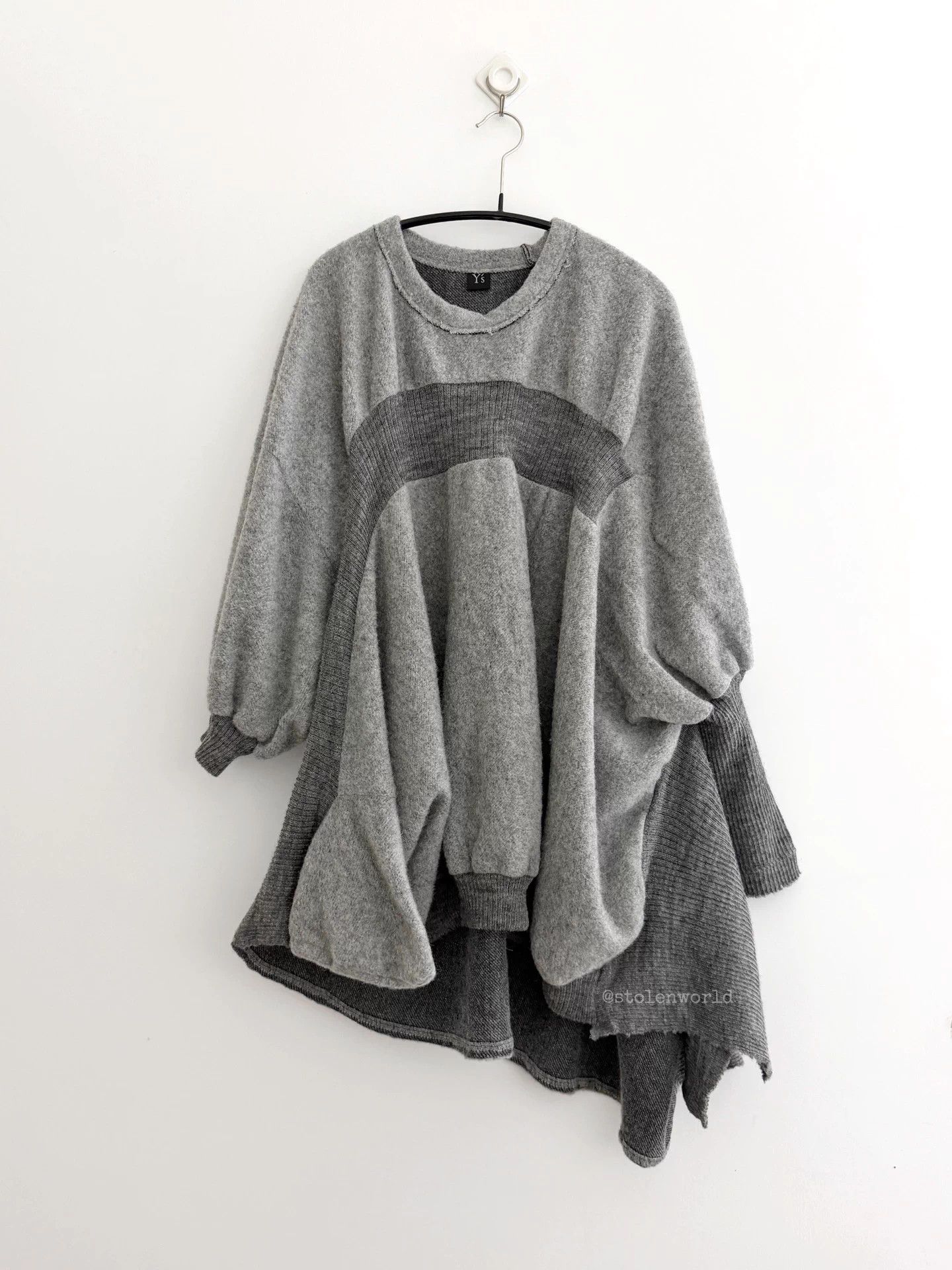 Y's Y's Irregular Paneled Fluffy Wool Top F Size M / US 6-8 / IT 42-44 - 1 Thumbnail