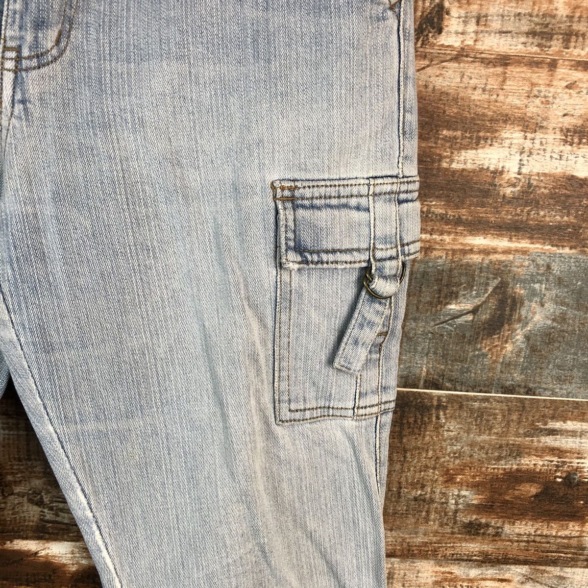 Japanese Brand Back Rush Blue Multipocket bootcut denim Jeans #A2430 Size 27" / US 4 / IT 40 - 10 Thumbnail