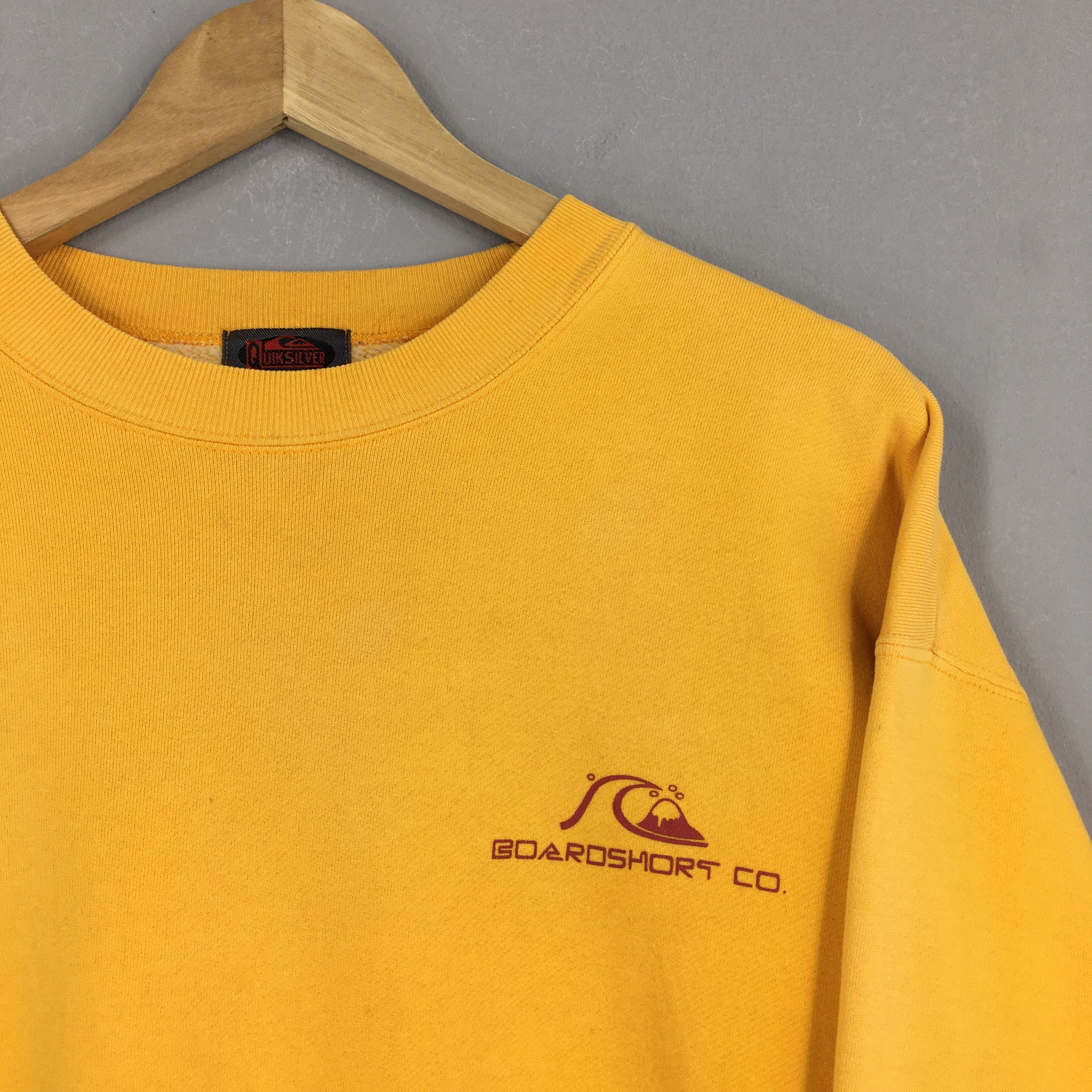 Gotcha × Quiksilver Vintage 90s Quiksilver Surf Yellow Sweatshirt Large Size US L / EU 52-54 / 3 - 4 Thumbnail