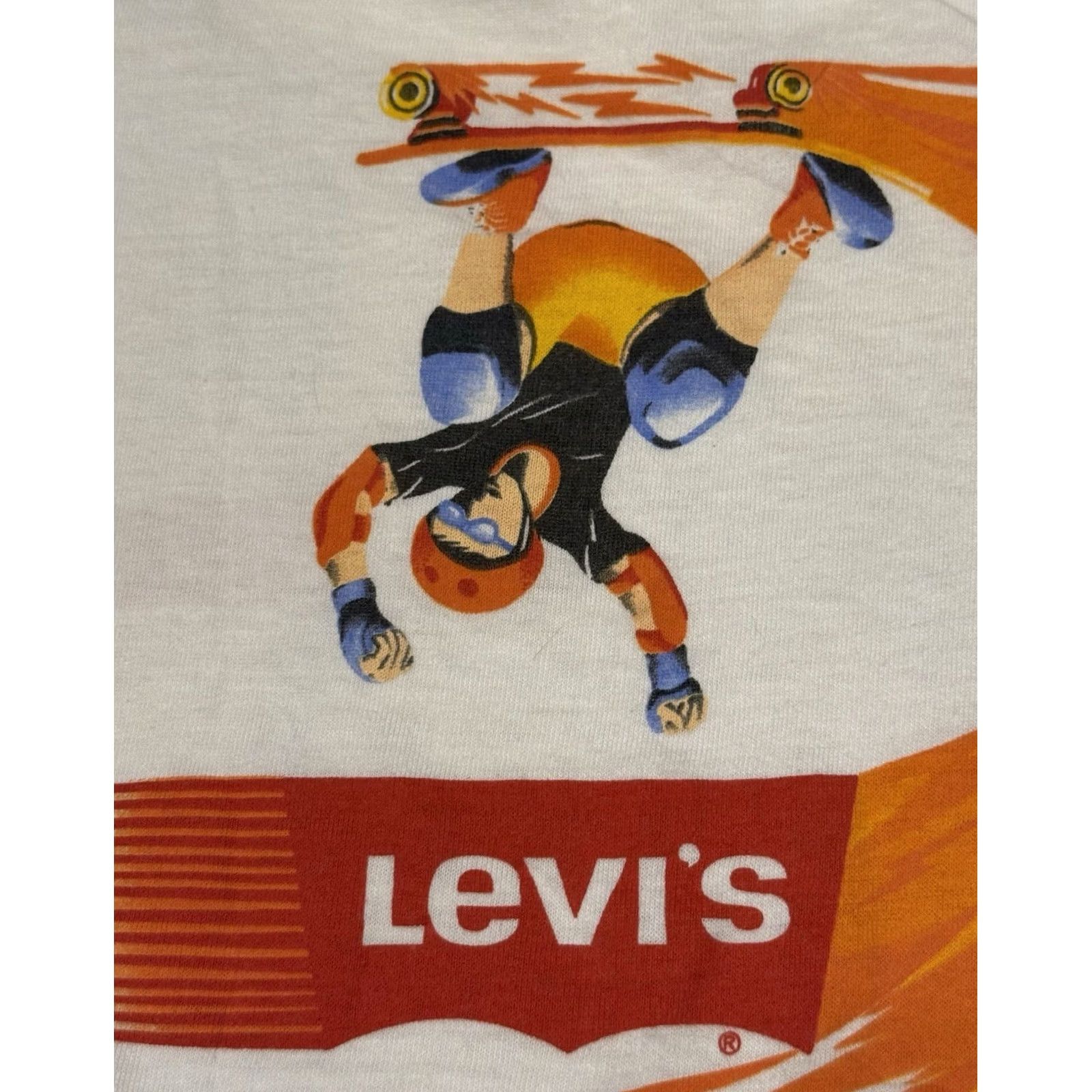 Levi's VINTAGE Levi's Skateboarding T-Shirt M/L White 80s Lion Vision World Industries Tony Hawk Logo Crew Neck Men S/M/L Cotton Short Sleeve Graphic Print Size US L / EU 52-54 / 3 - 5 Thumbnail