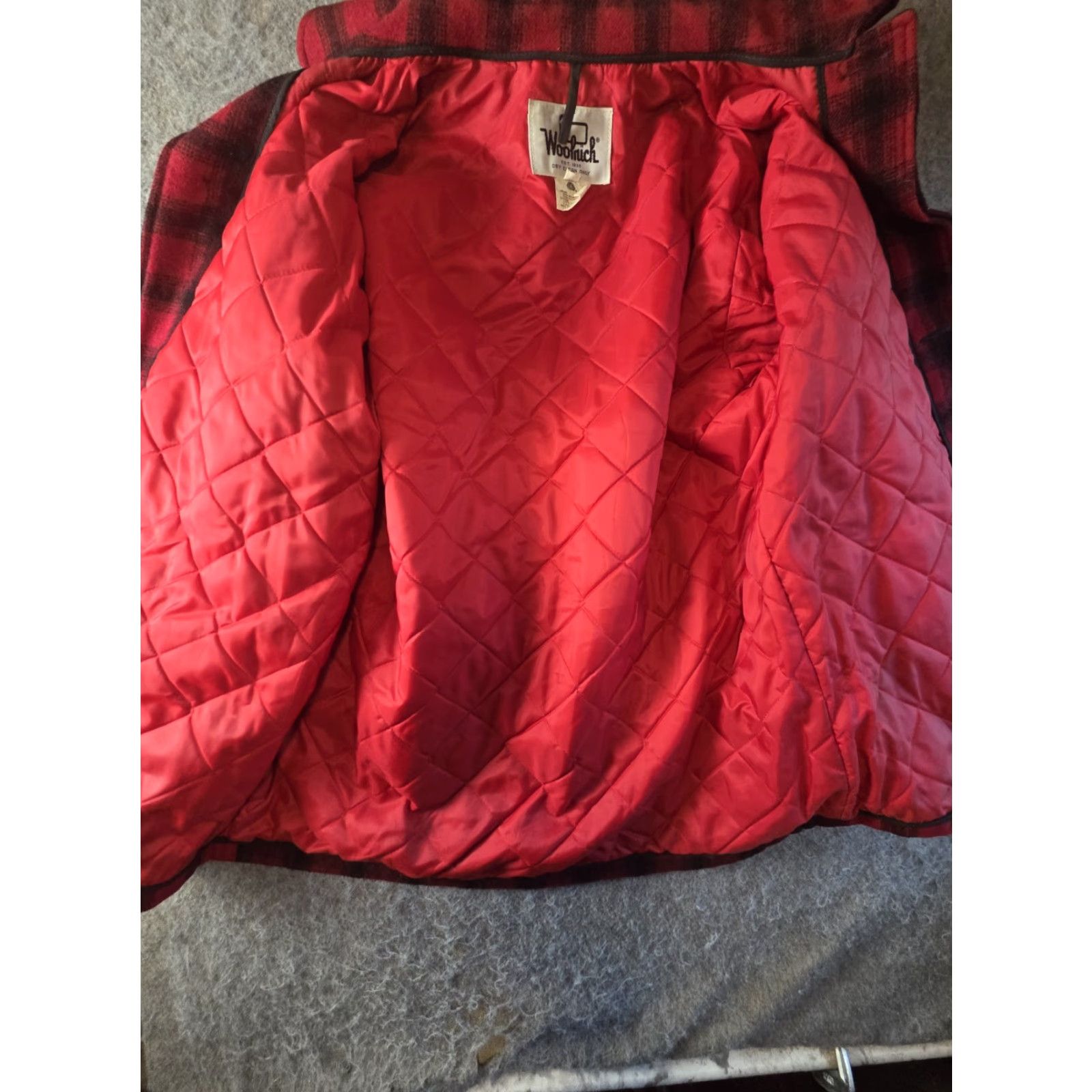 Vintage VINTAGE Woolrich Wool Mackinaw Buffalo Plaid Jacket Men 40 Red Black Lined USA 523 Size US XXS / EU 40 - 3 Thumbnail