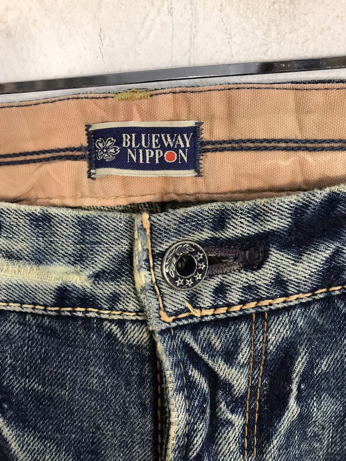 Japanese Brand Blue Way Nippon Faded Indigo Denim Fits Size 31 Size US 31 - 5 Thumbnail