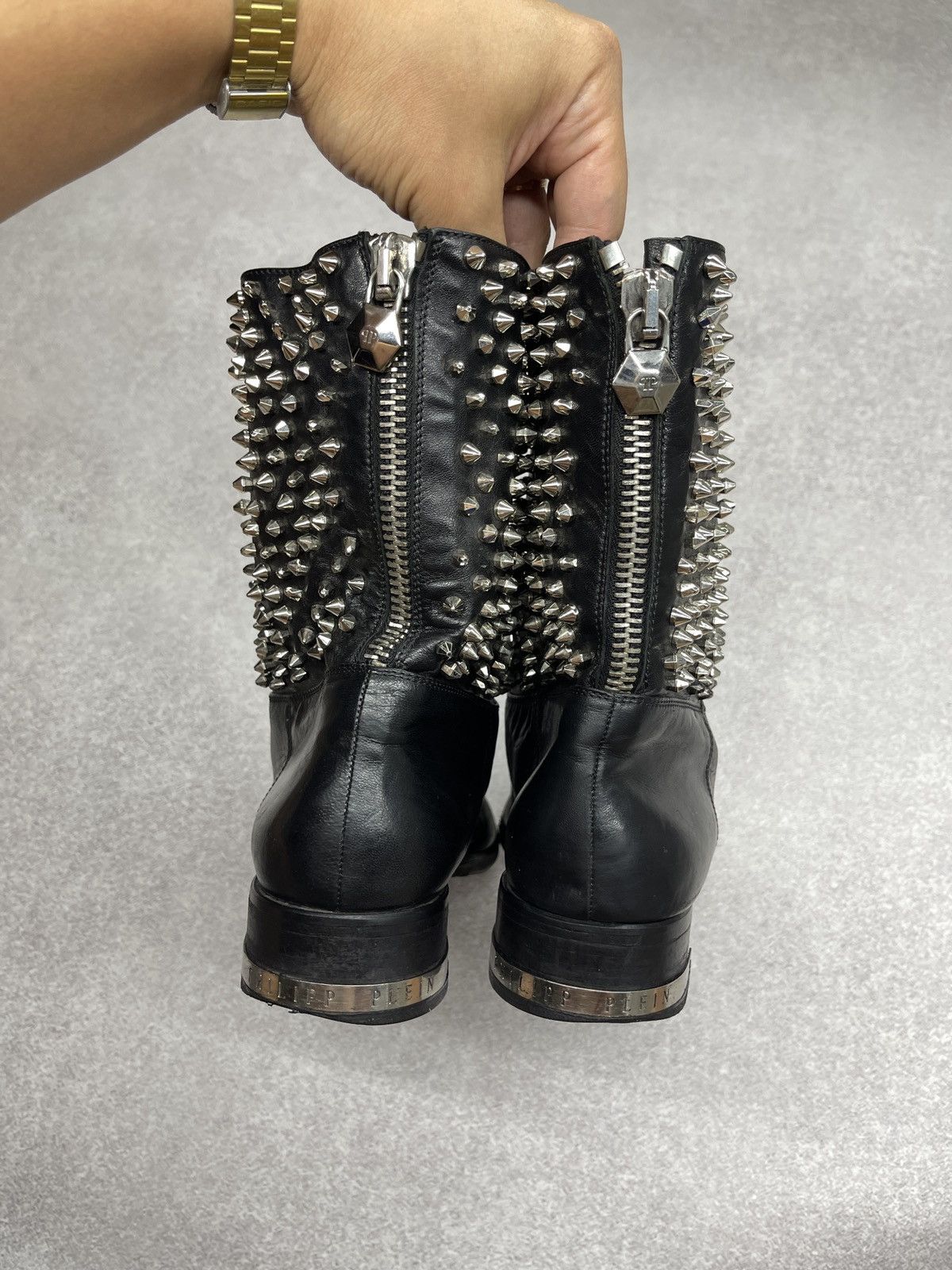 Philipp Plein Women Philipp Plein Spiked leather boots Black Italy Luxury Size US 8.5 / IT 38.5 - 7 Thumbnail